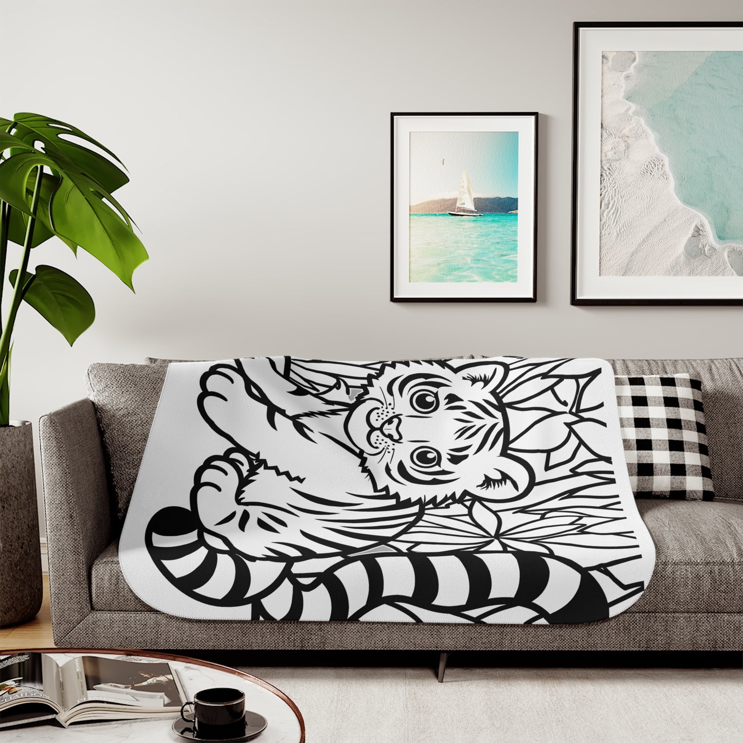 Blanket Coloring Kit with 10 Fabric Markers - Baby Tiger