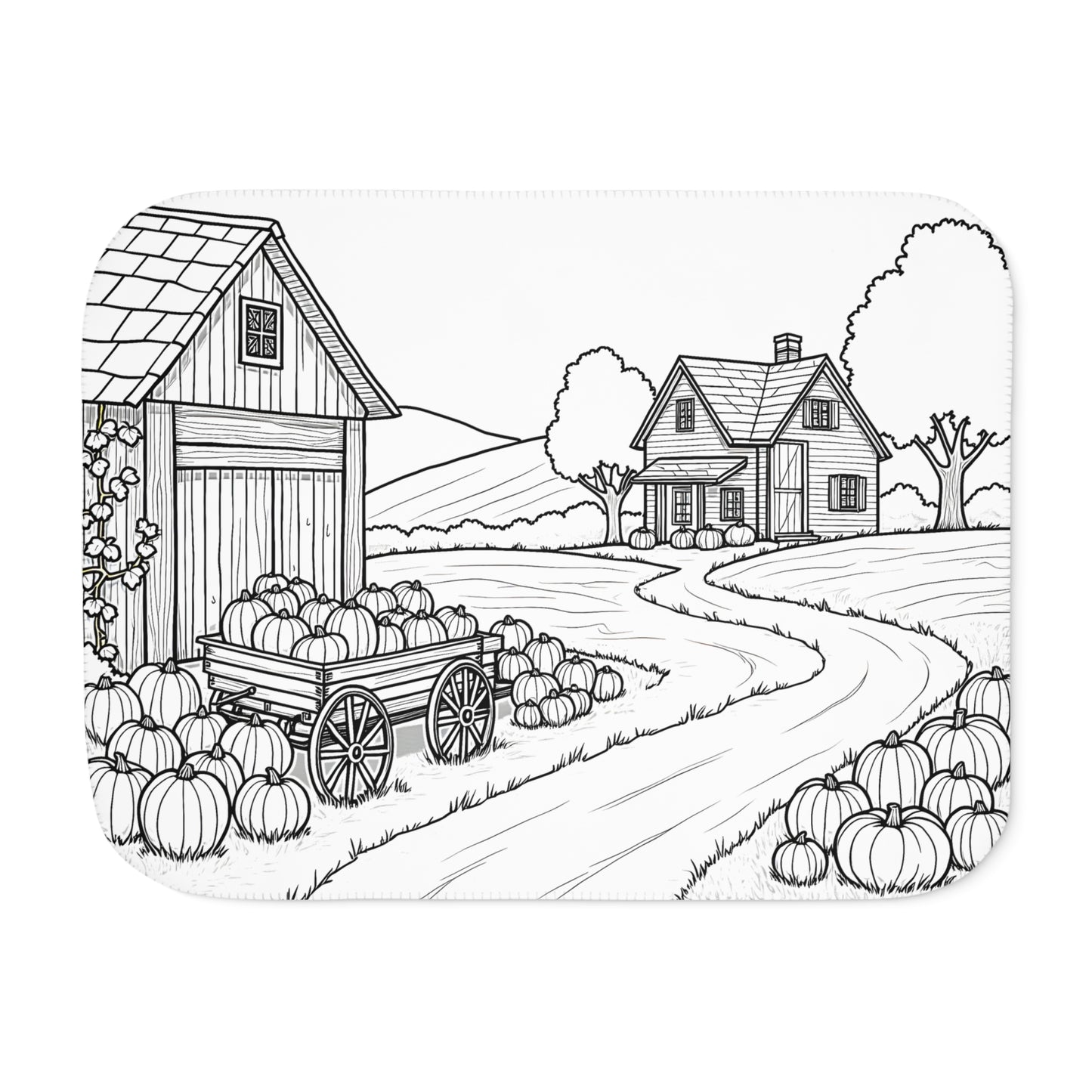 Blanket Coloring Kit with 10 Fabric Markers - Pumpkin Farm