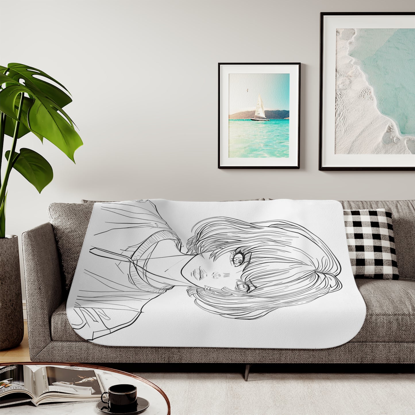 Blanket Coloring Kit with 10 Fabric Markers - Anime Character