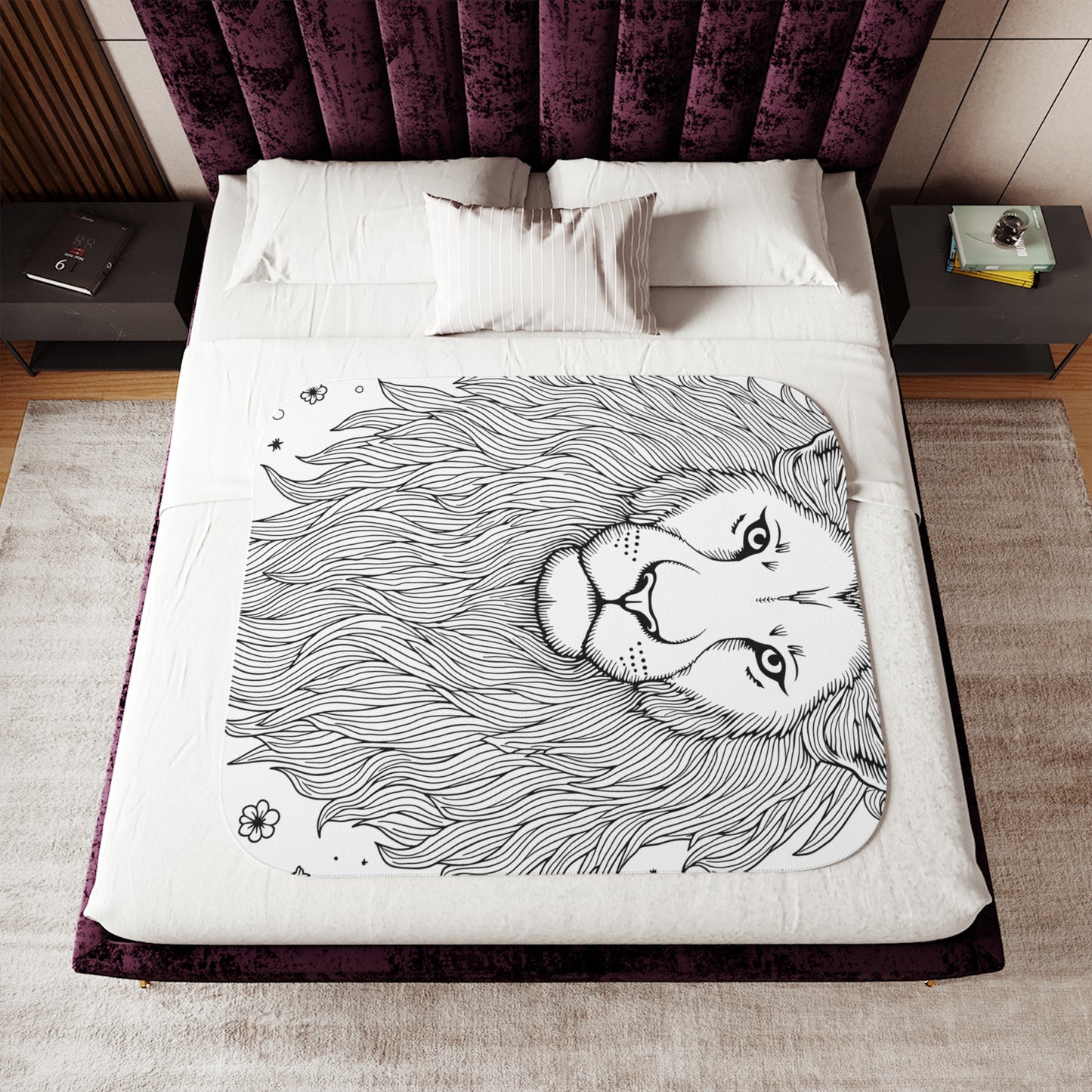 Blanket Coloring Kit with 10 Fabric Markers - Lion's Head