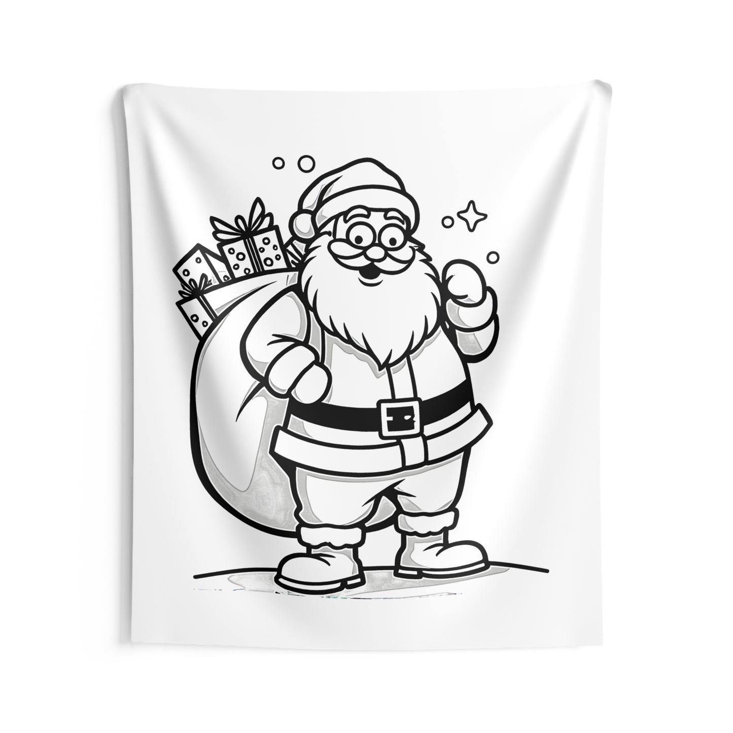 Indoor Wall Tapestries Coloring Kit with 10 Fabric Markers - Santa Claus