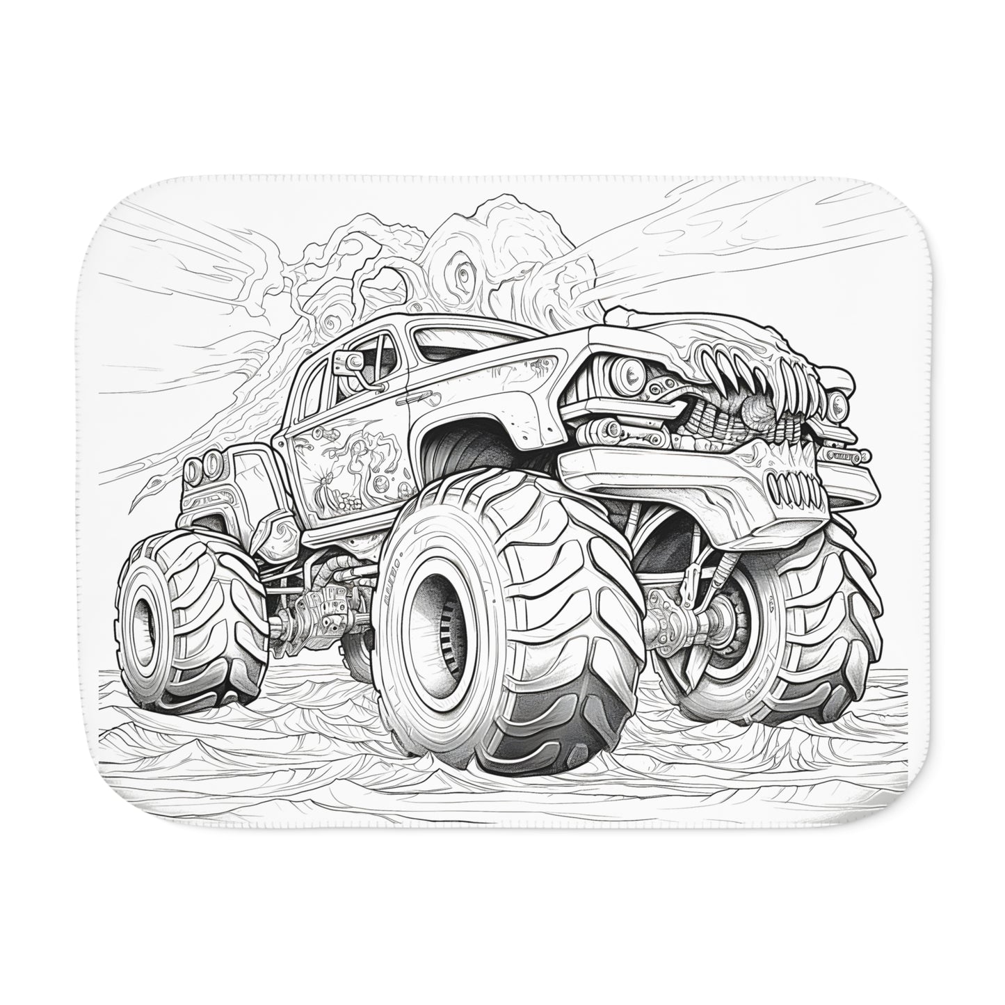 Blanket Coloring Kit with 10 Fabric Markers - Monster Truck