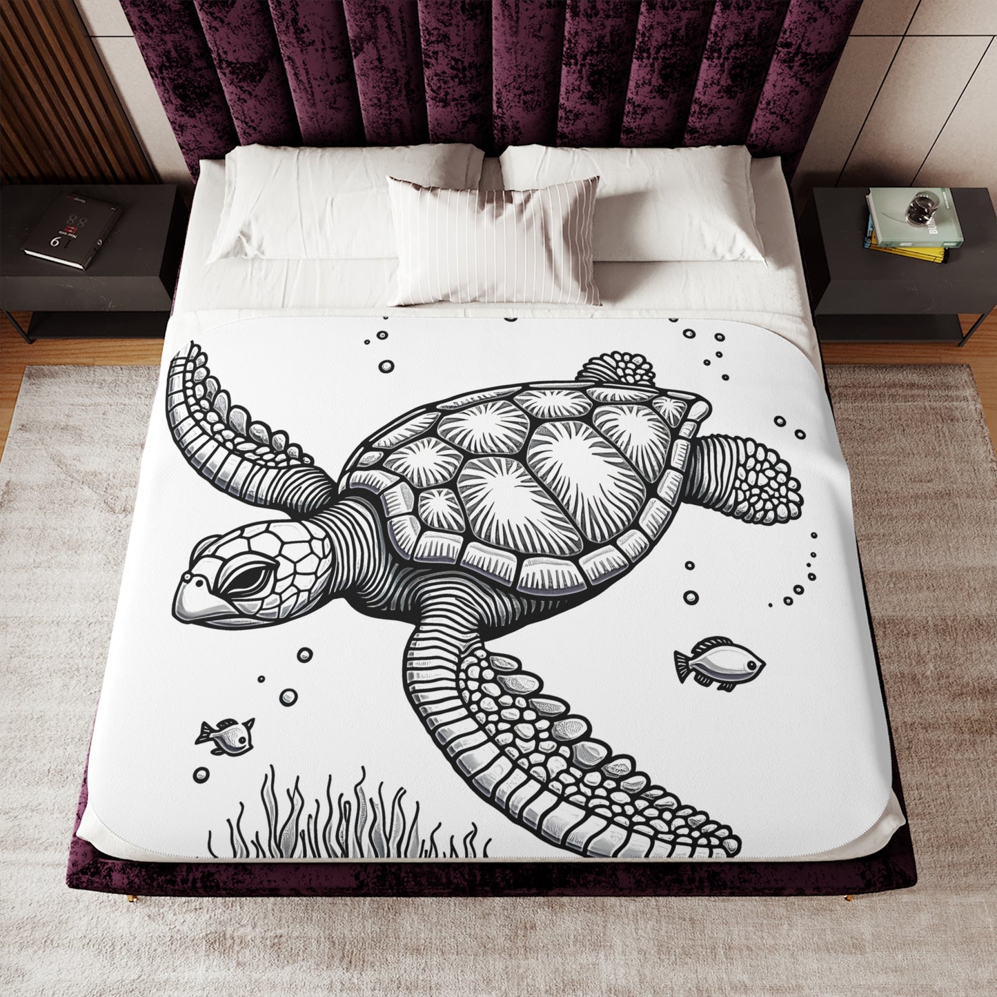 Blanket Coloring Kit with 10 Fabric Markers - Sea Turtle