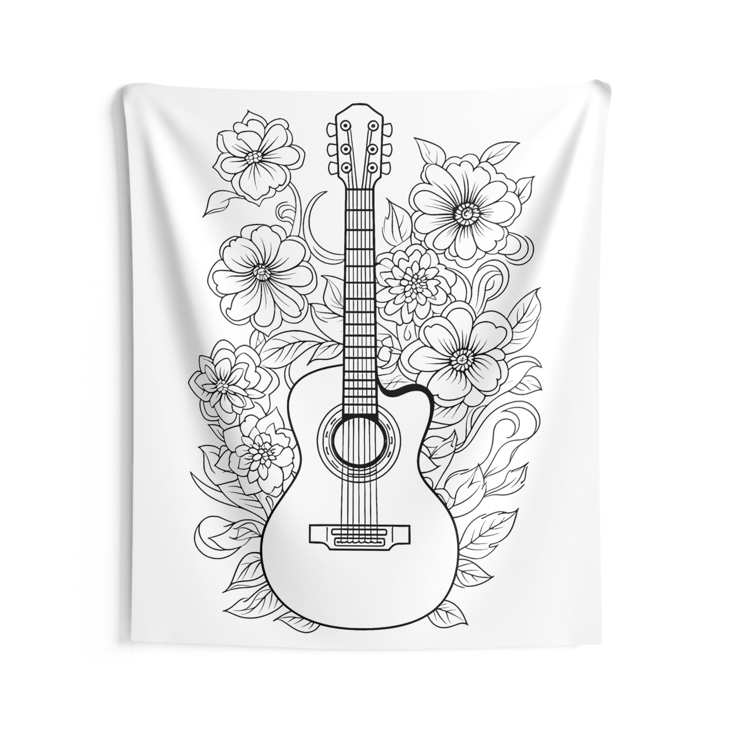 Indoor Wall Tapestries Coloring Kit with 10 Fabric Markers - Guitar