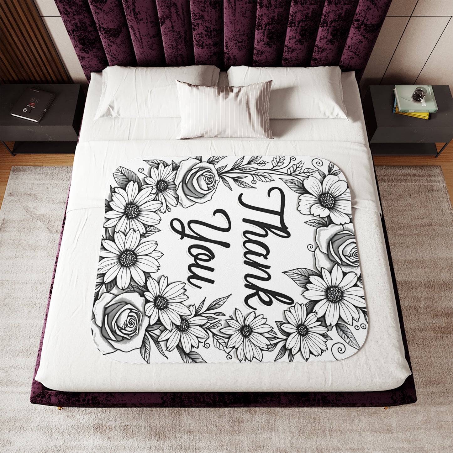 Blanket Coloring Kit with 10 Fabric Markers - Floral Wreath