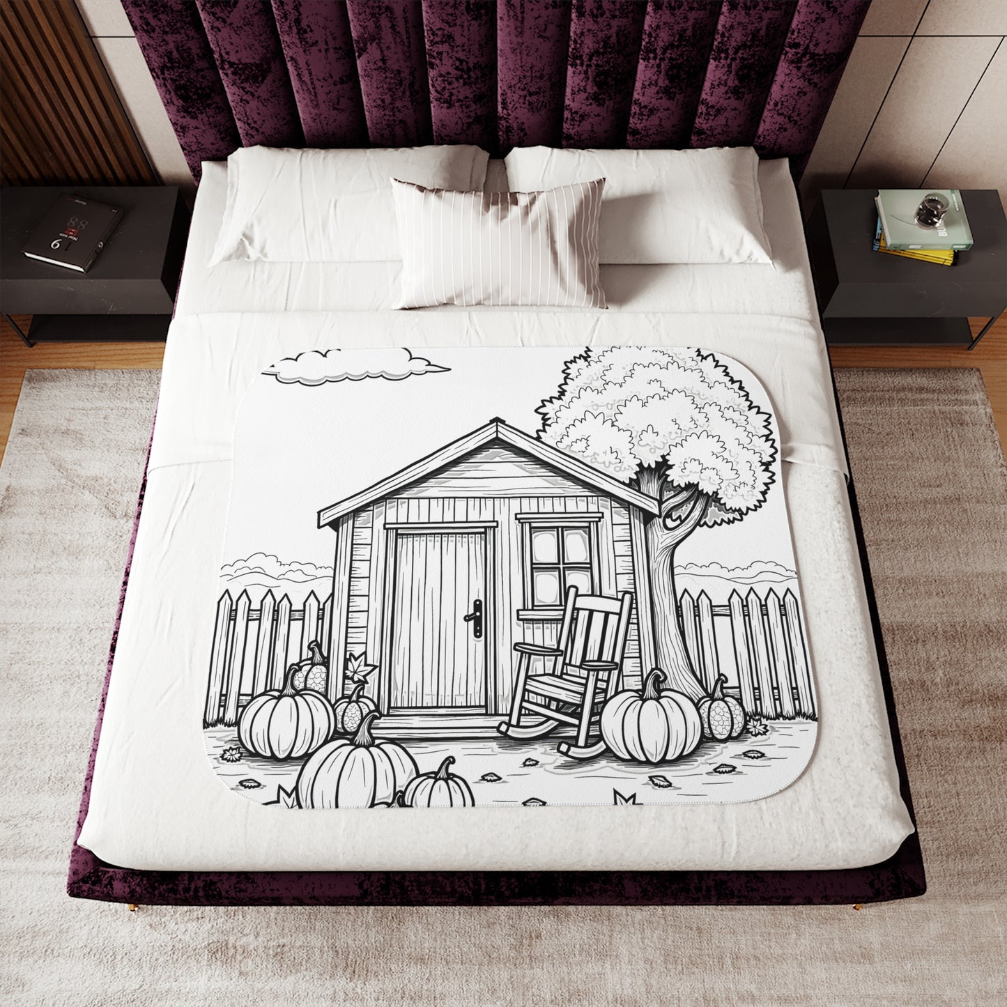 Blanket Coloring Kit with 10 Fabric Markers - Autumn Setting