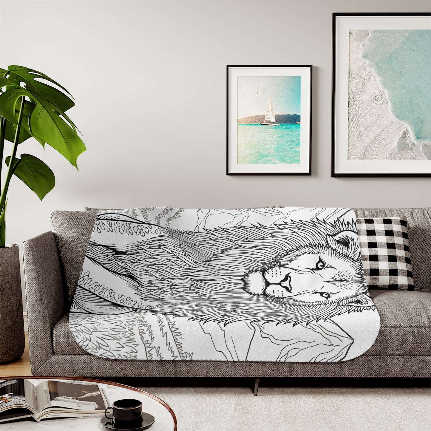 Blanket Coloring Kit with 10 Fabric Markers - King of the Jungle