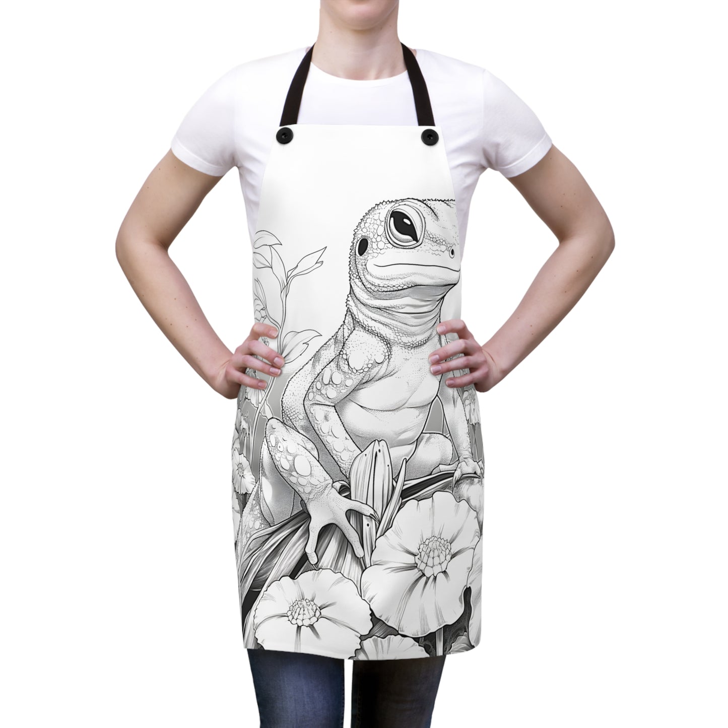 Apron Coloring Kit with 10 Fabric Markers - Lizard in Nature