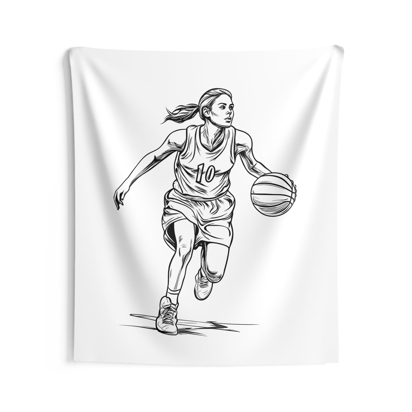 Indoor Wall Tapestries Coloring Kit with 10 Fabric Markers - Basketball