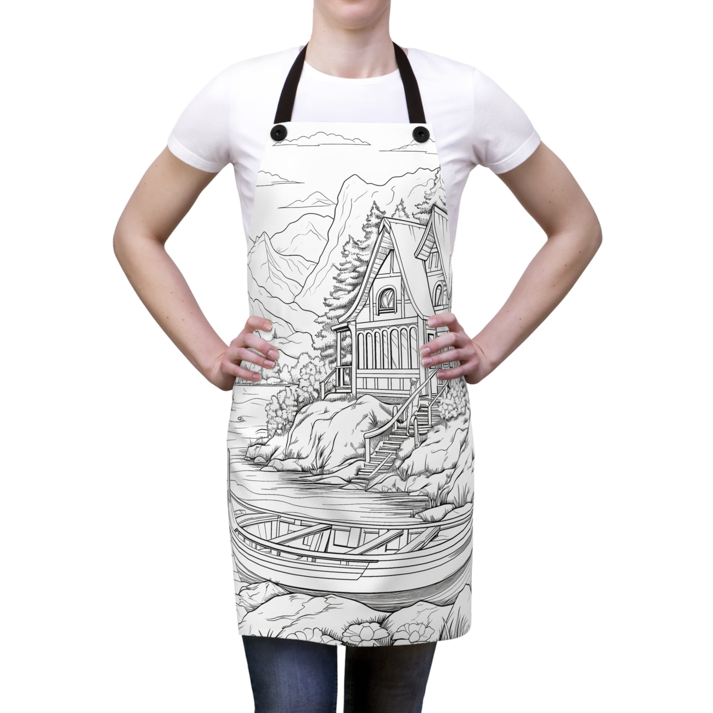 Apron Coloring Kit with 10 Fabric Markers - Lake House