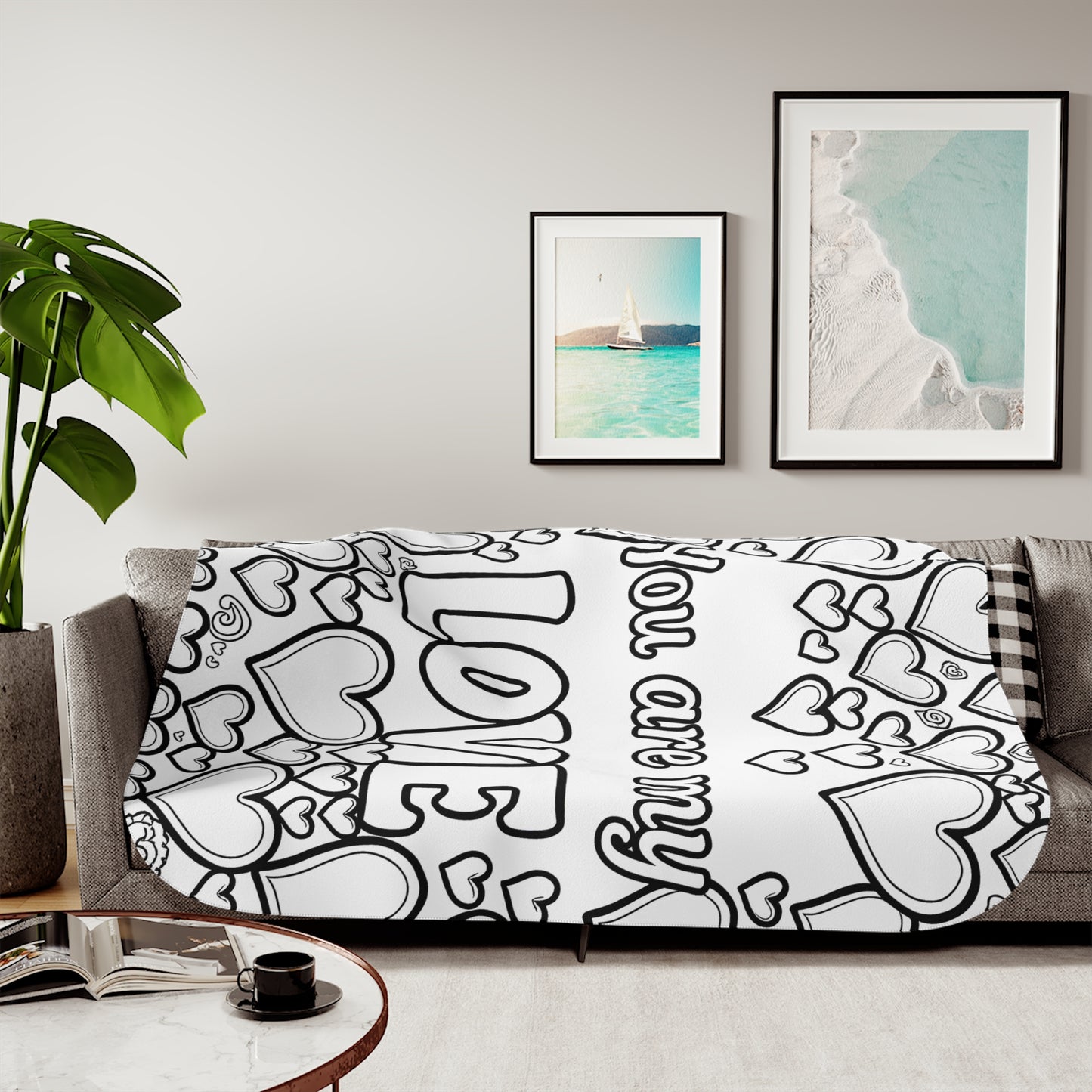 Blanket Coloring Kit with 10 Fabric Markers - Hearts