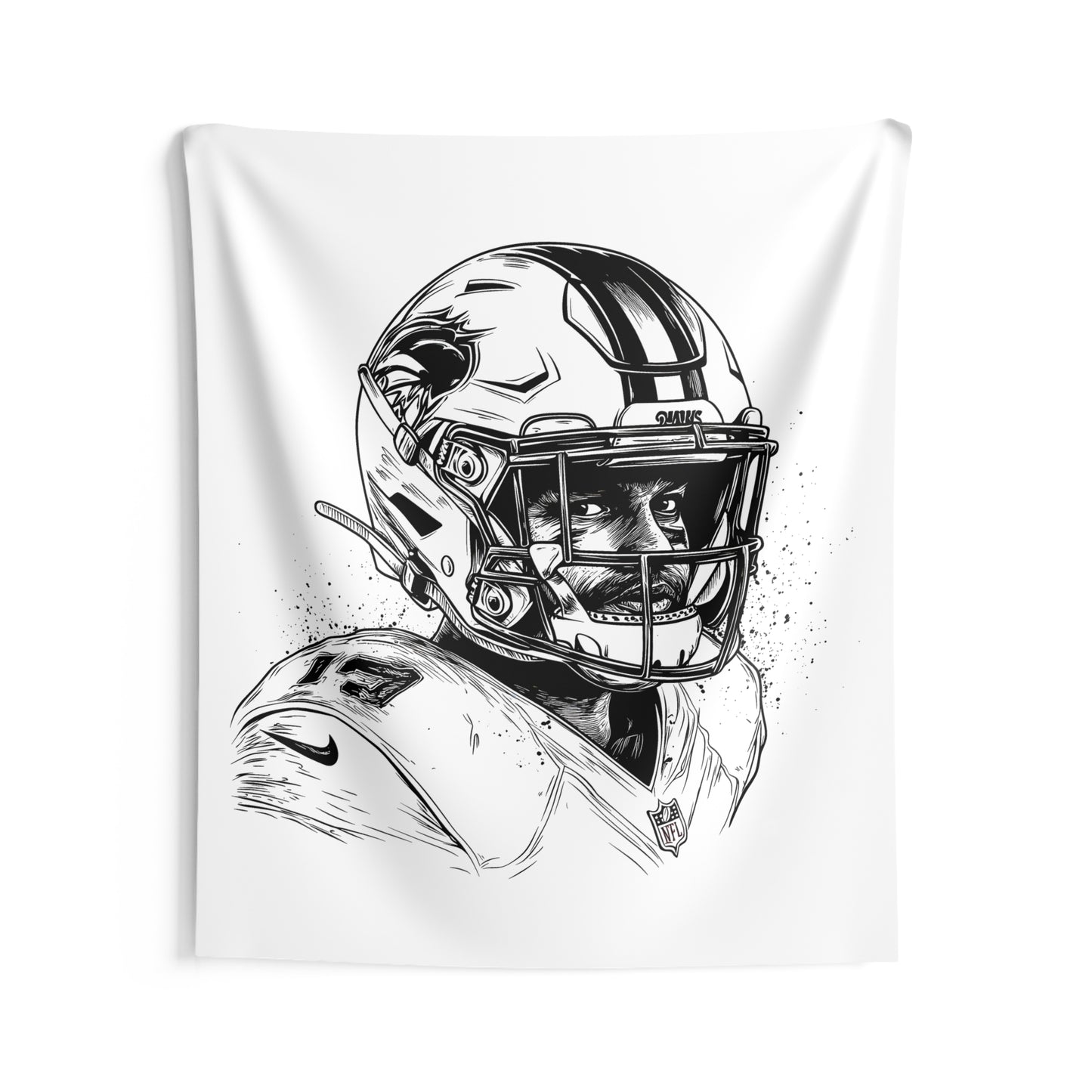 Indoor Wall Tapestries Coloring Kit with 10 Fabric Markers - American Football Player