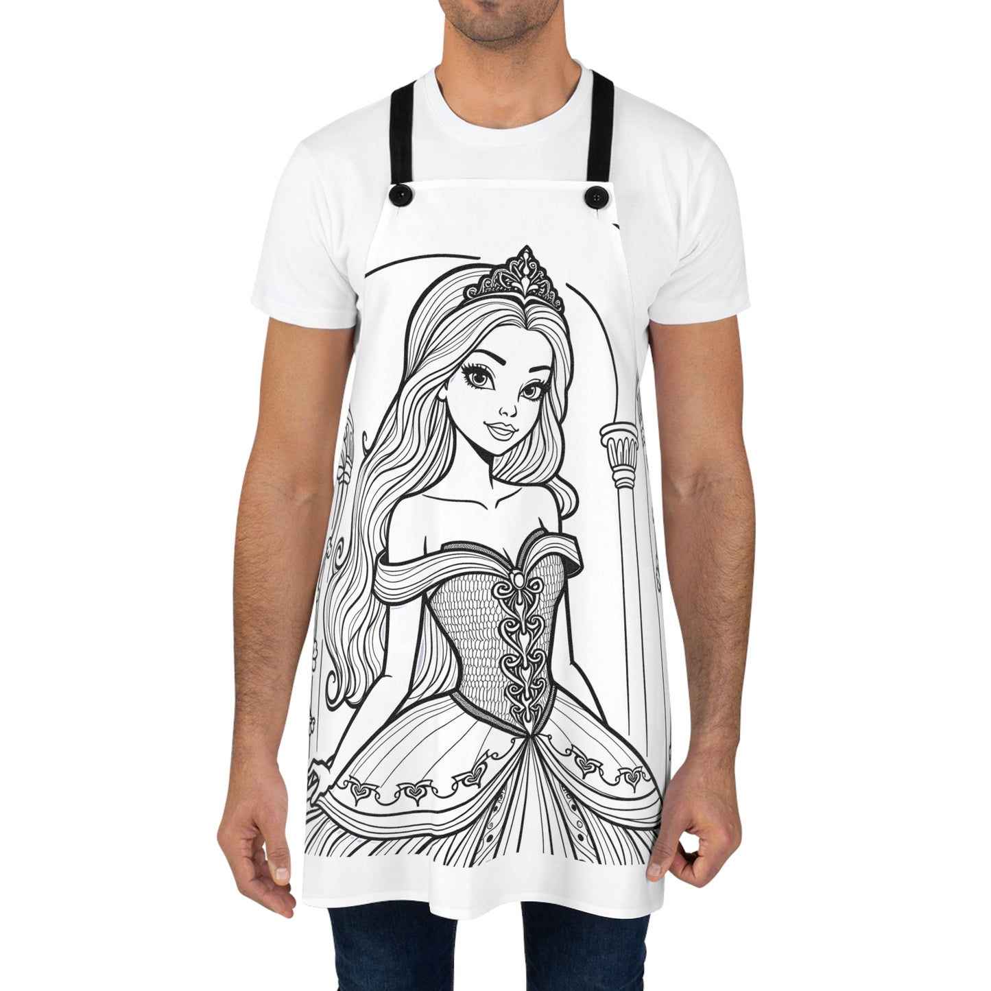 Apron Coloring Kit with 10 Fabric Markers - Elegant Princess