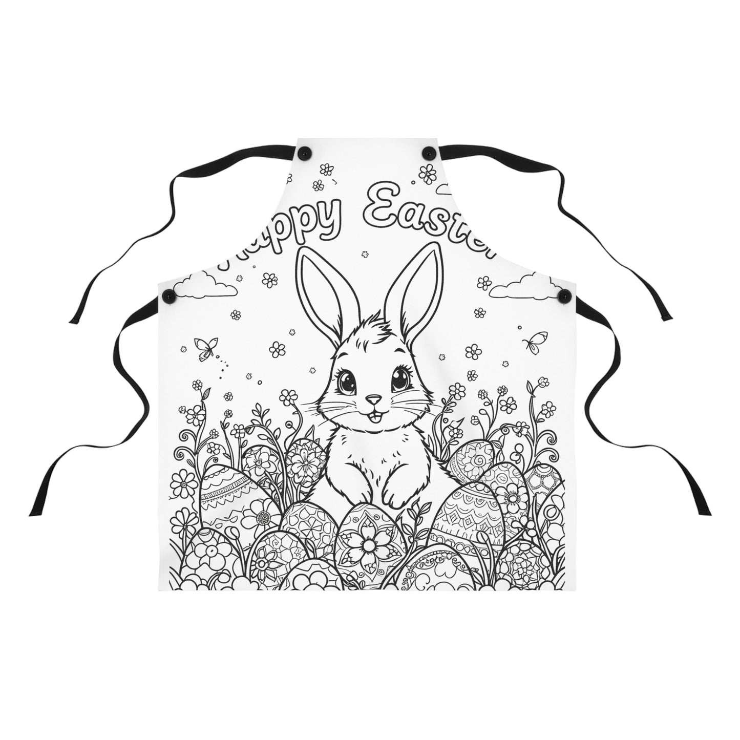 Apron Coloring Kit with 10 Fabric Markers - Easter Bunny