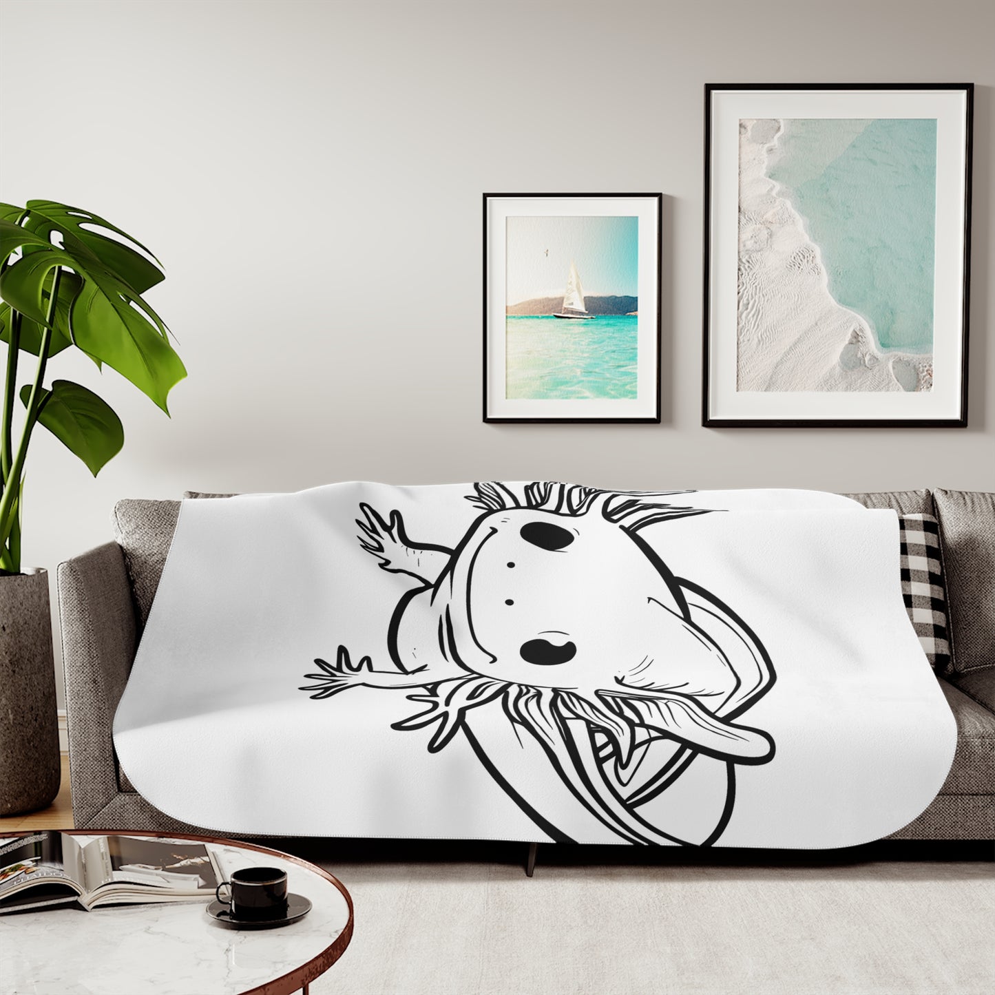 Blanket Coloring Kit with 10 Fabric Markers - Axolotl