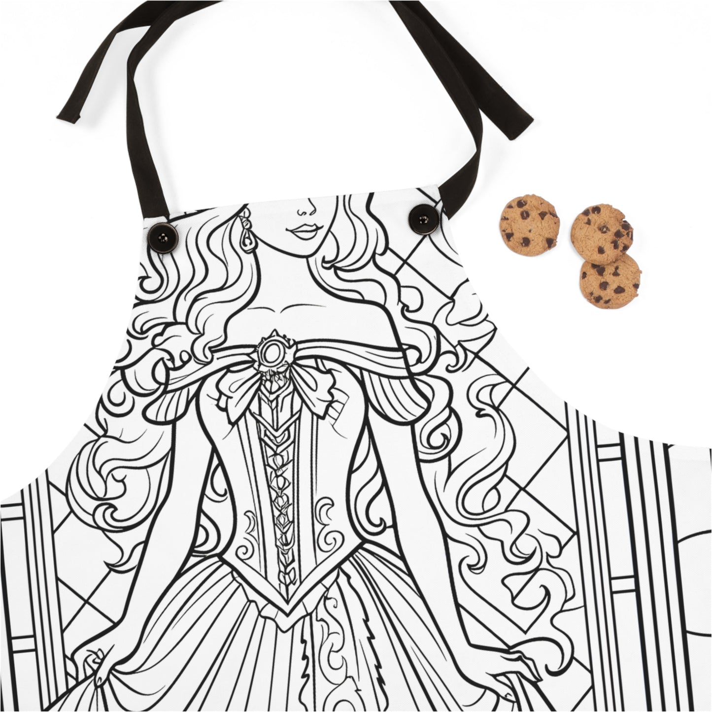 Apron Coloring Kit with 10 Fabric Markers - Elegant Princess