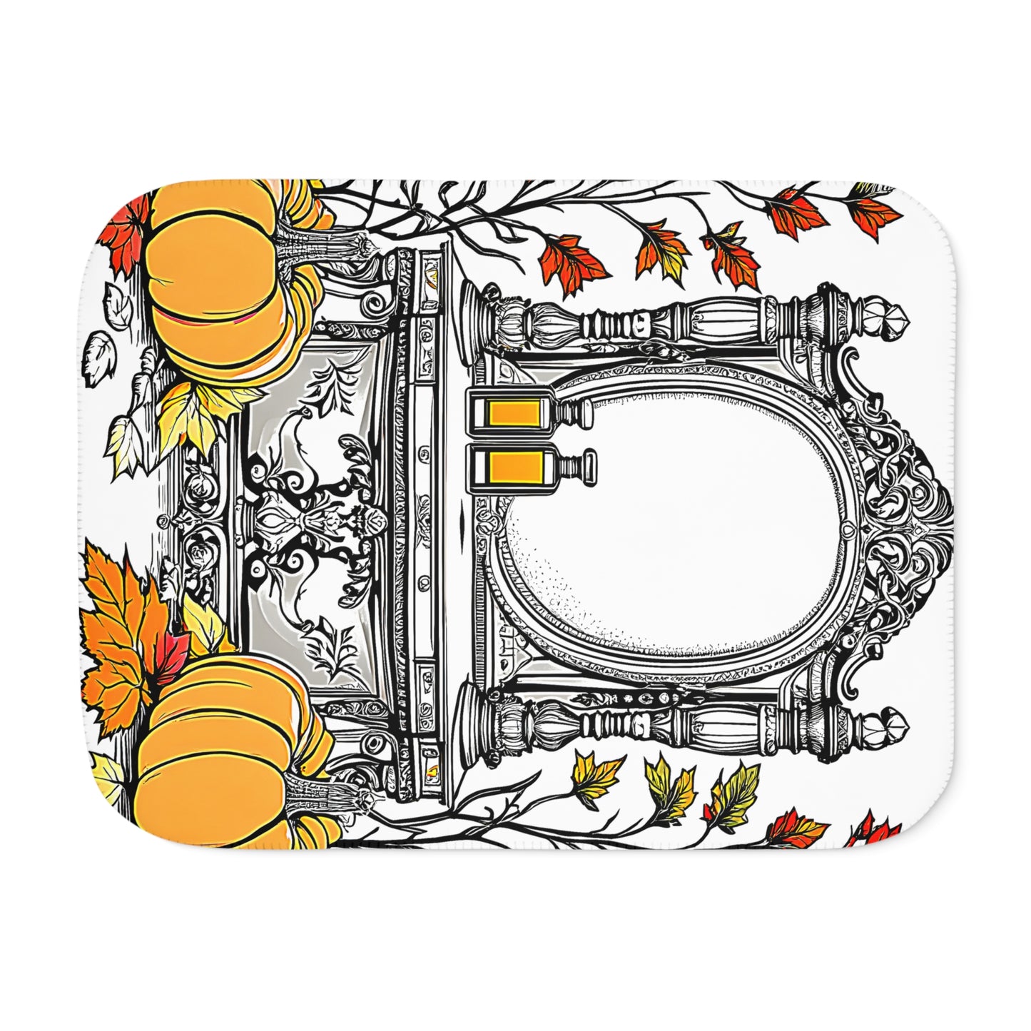 Blanket Colorful Graphic Design - Pumpkins and Leaves