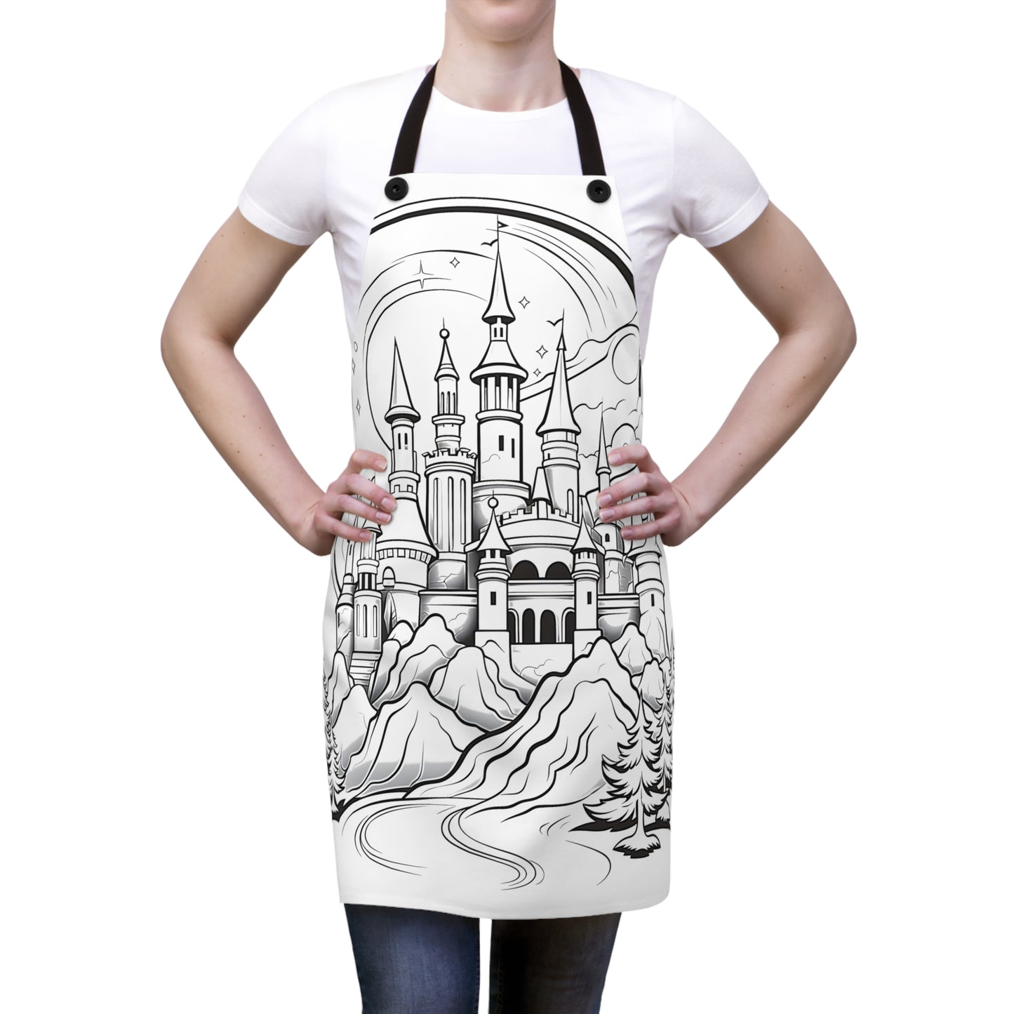 Apron Coloring Kit with 10 Fabric Markers - Castle