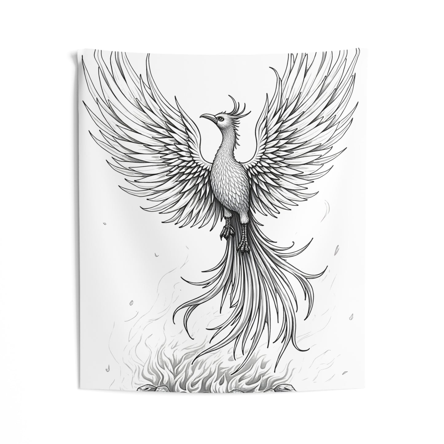 Indoor Wall Tapestries Coloring Kit with 10 Fabric Markers - Phoenix Rising