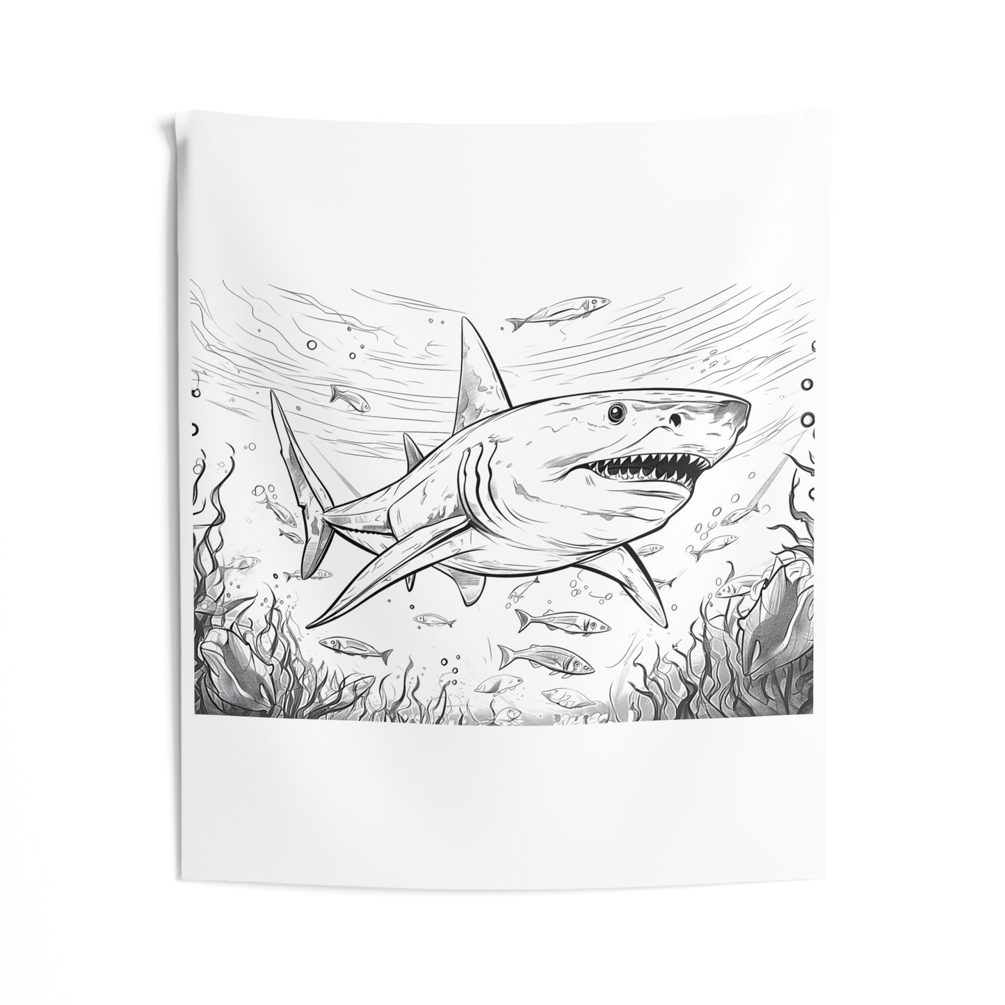 Indoor Wall Tapestries Coloring Kit with 10 Fabric Markers - Sharks