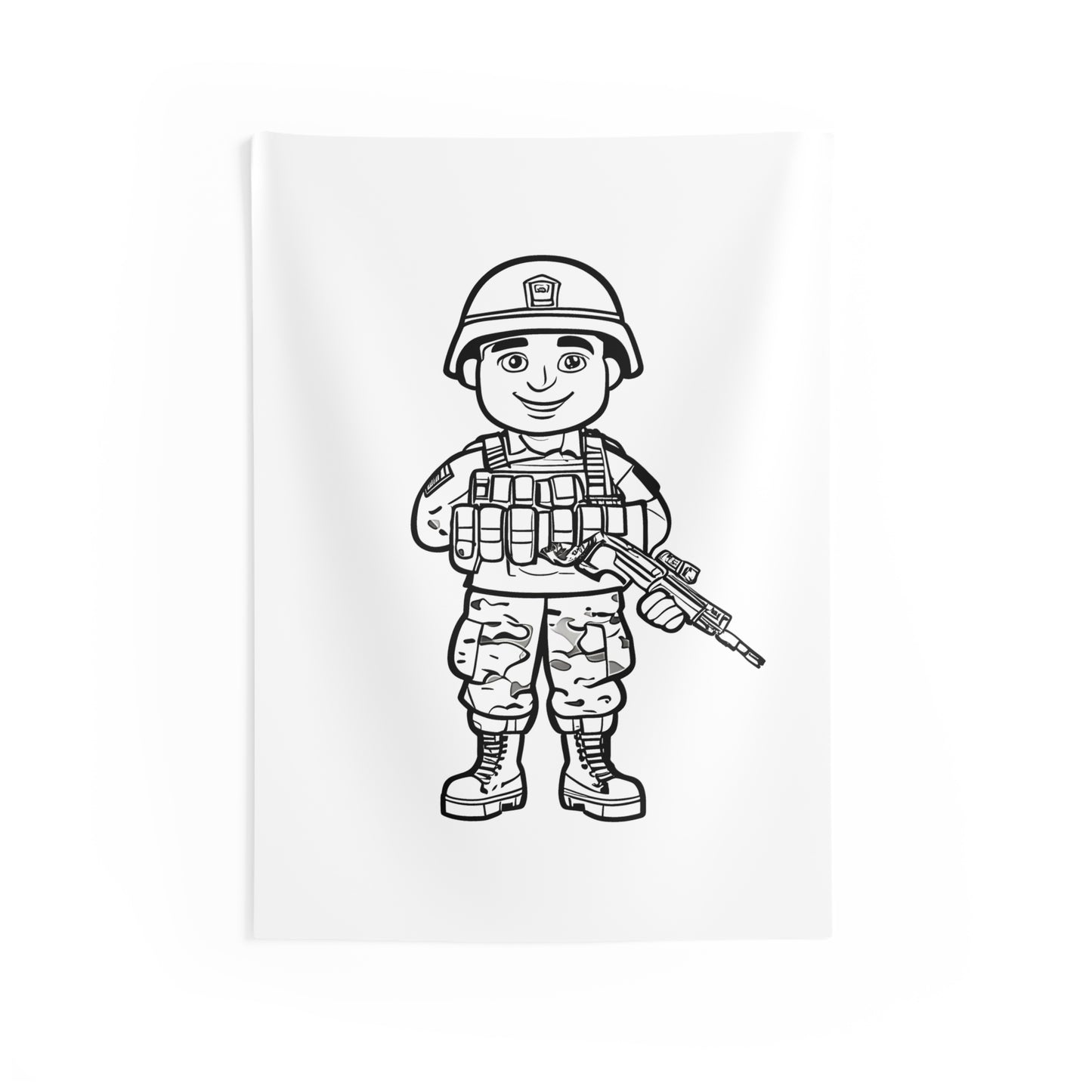 Indoor Wall Tapestries Coloring Kit with 10 Fabric Markers - Soldier