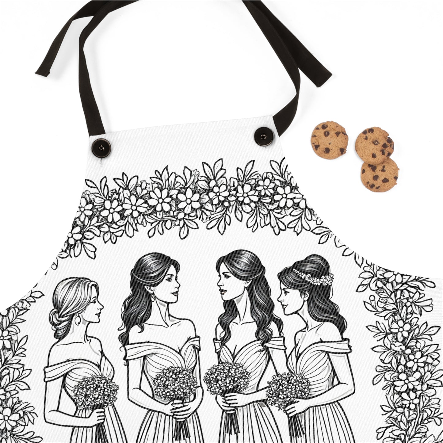 Apron Coloring Kit with 10 Fabric Markers - Bridesmaids