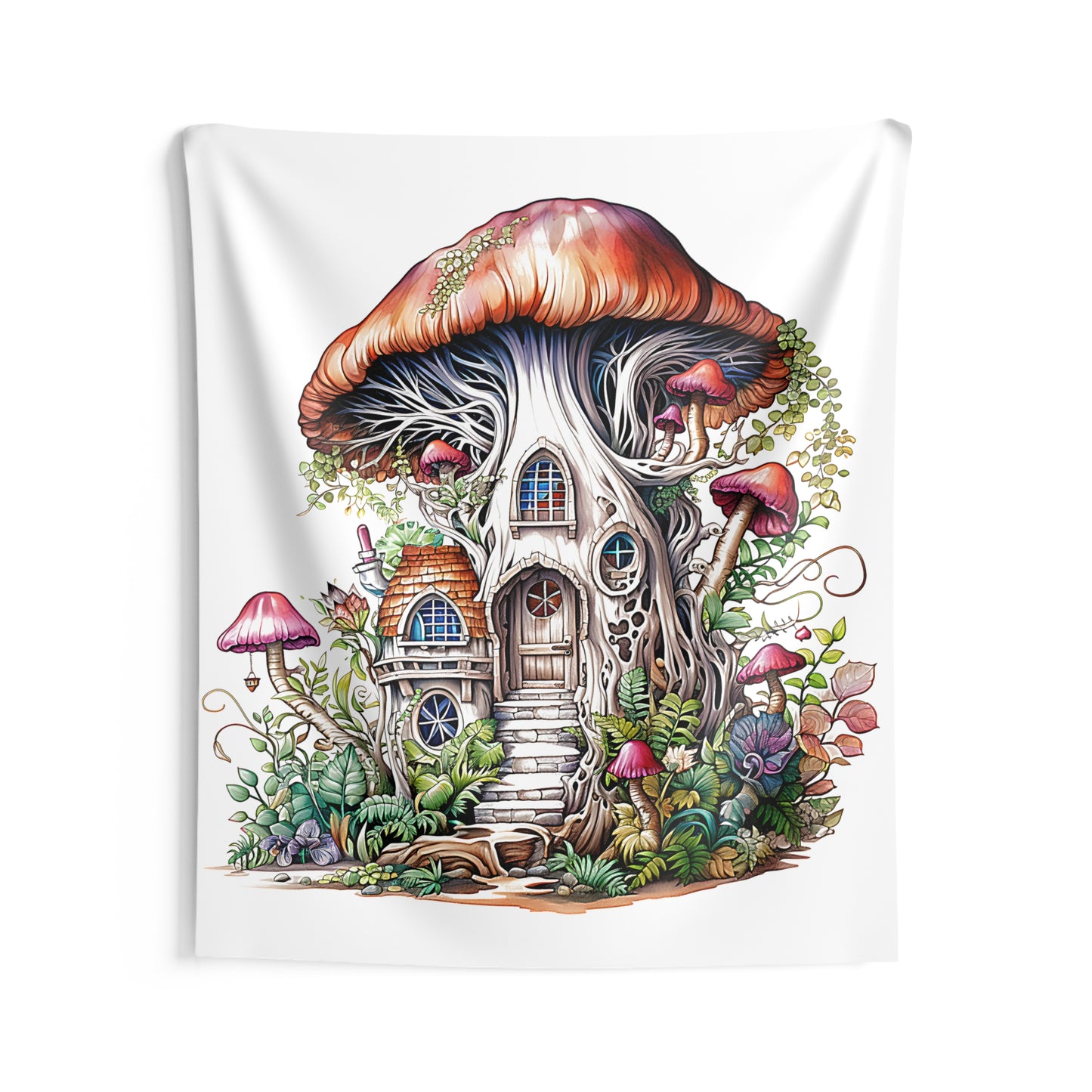 Indoor Wall Tapestries Colorful Graphic Design - Enchanted Tree House