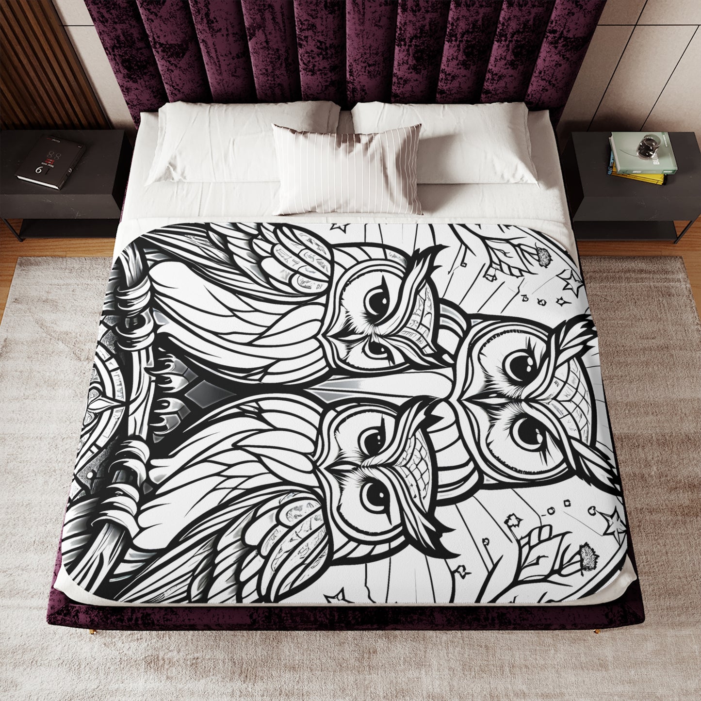 Blanket Coloring Kit with 10 Fabric Markers - Owl