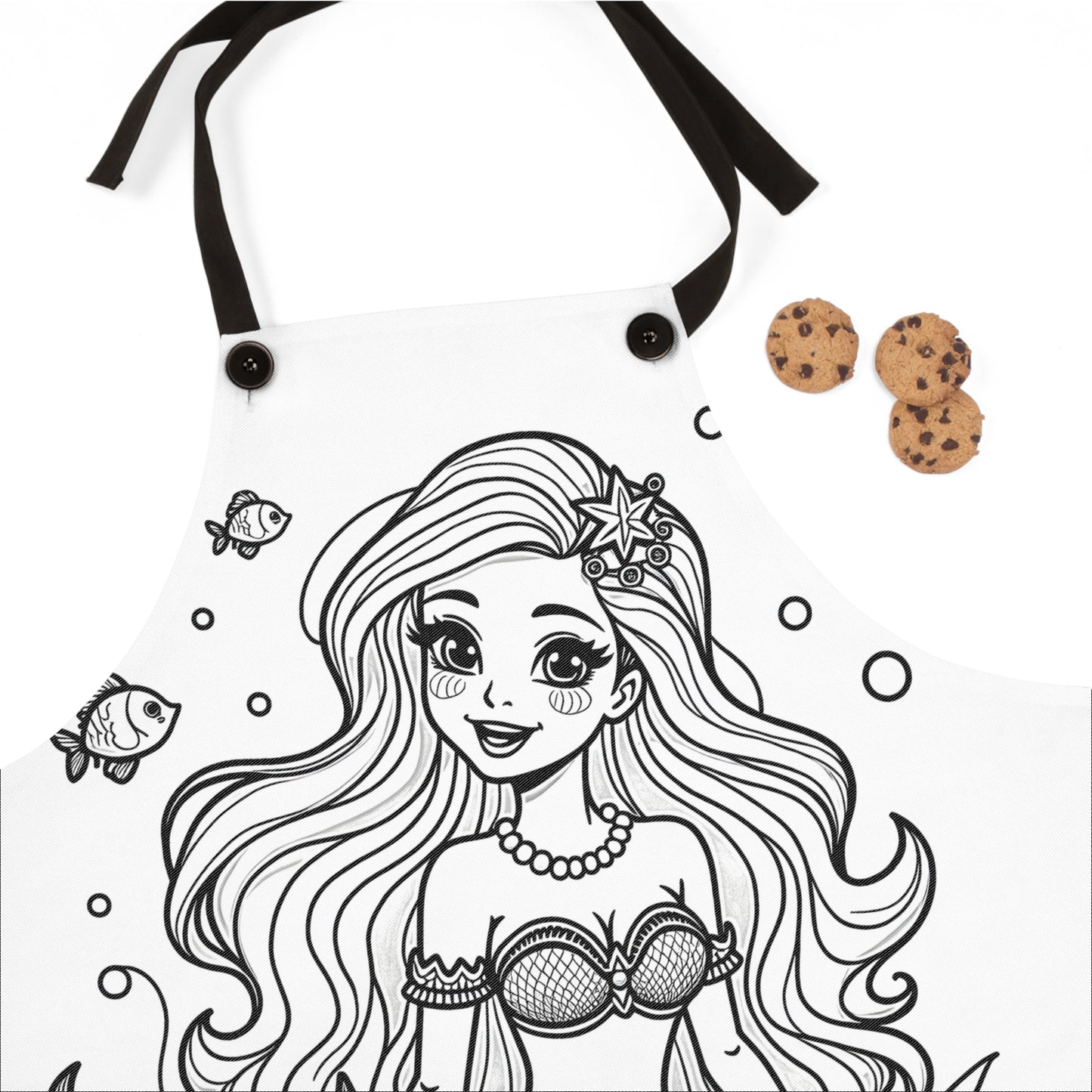 Apron Coloring Kit with 10 Fabric Markers - Beautiful Mermaid