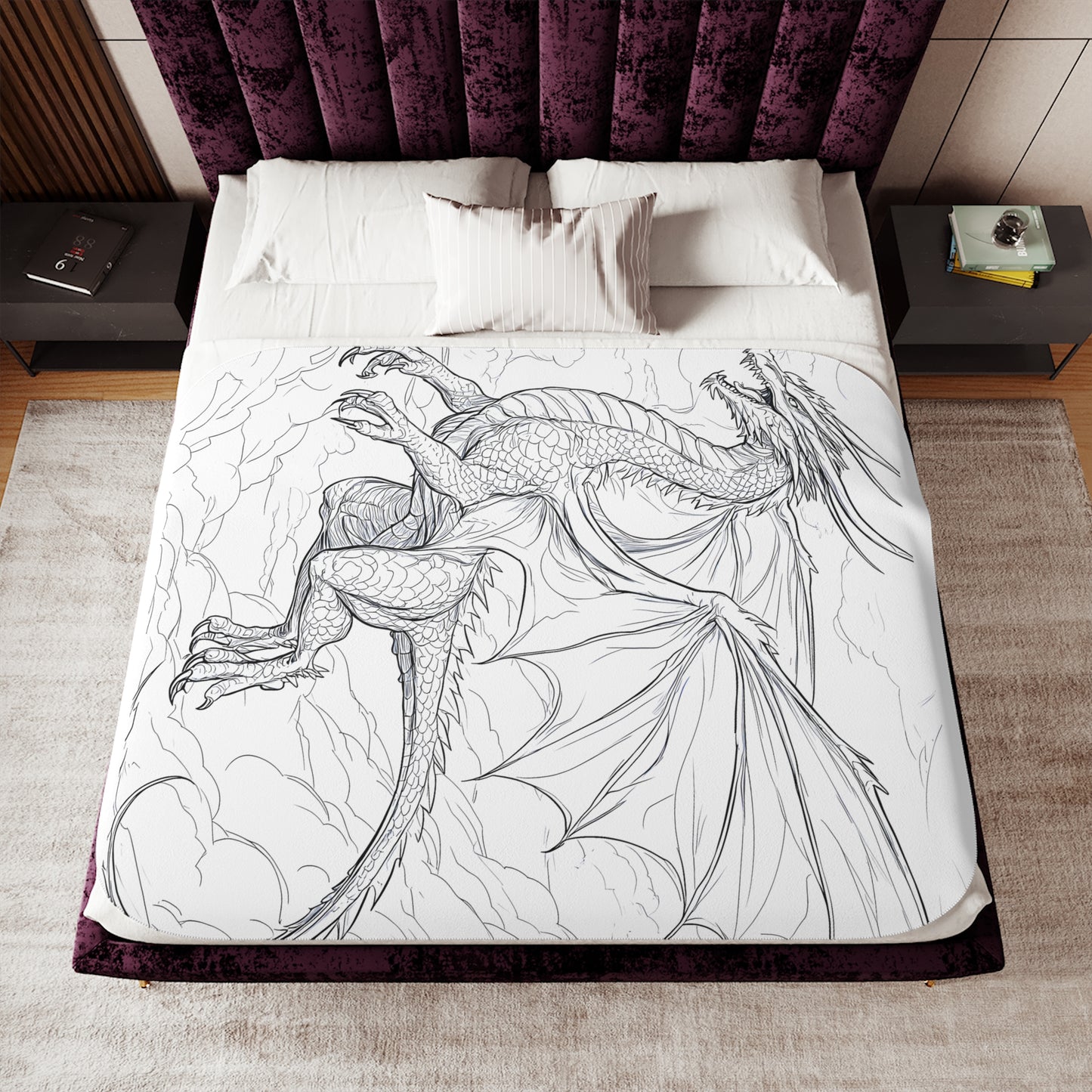 Blanket Coloring Kit with 10 Fabric Markers - Dragon