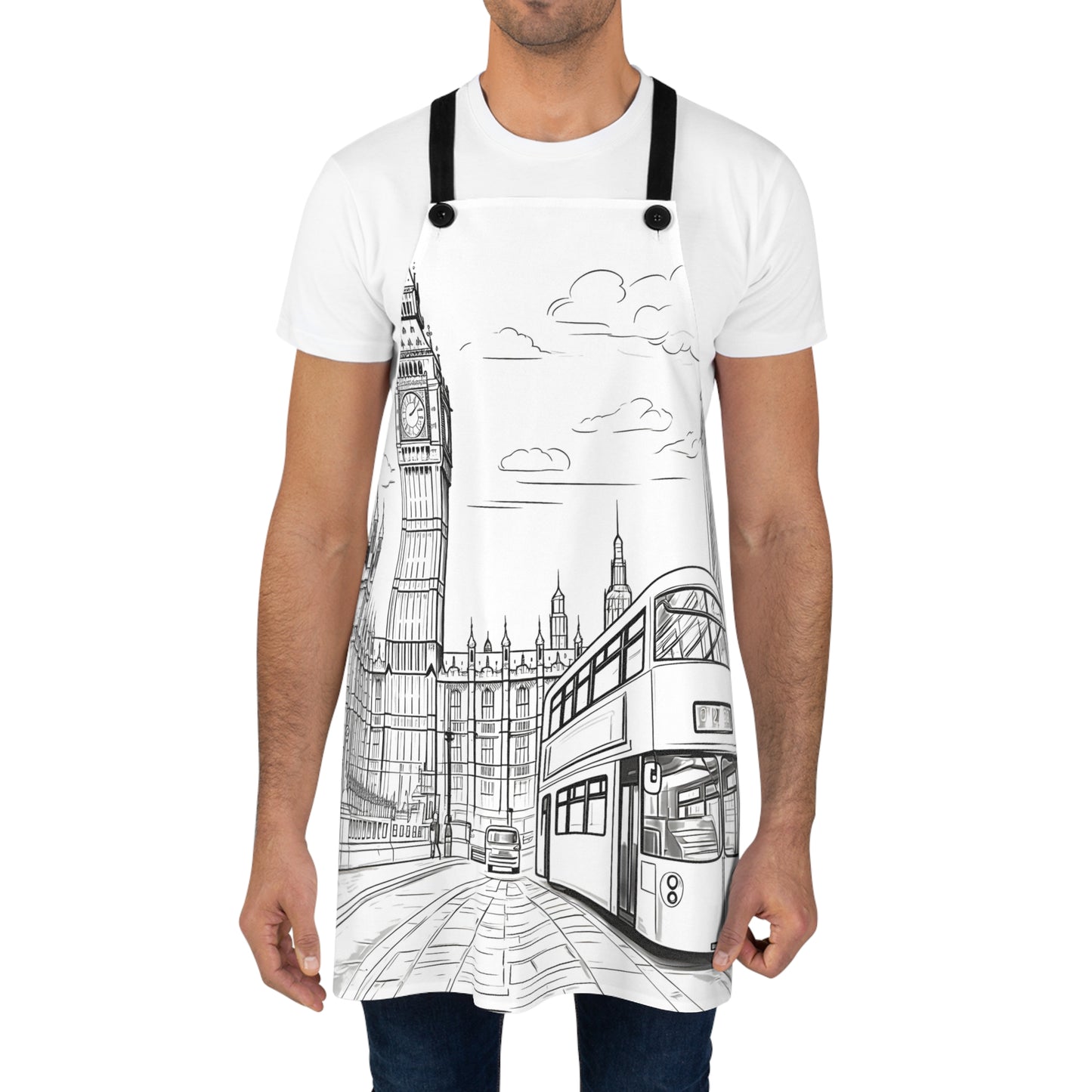 Apron Coloring Kit with 10 Fabric Markers - London Cityscape