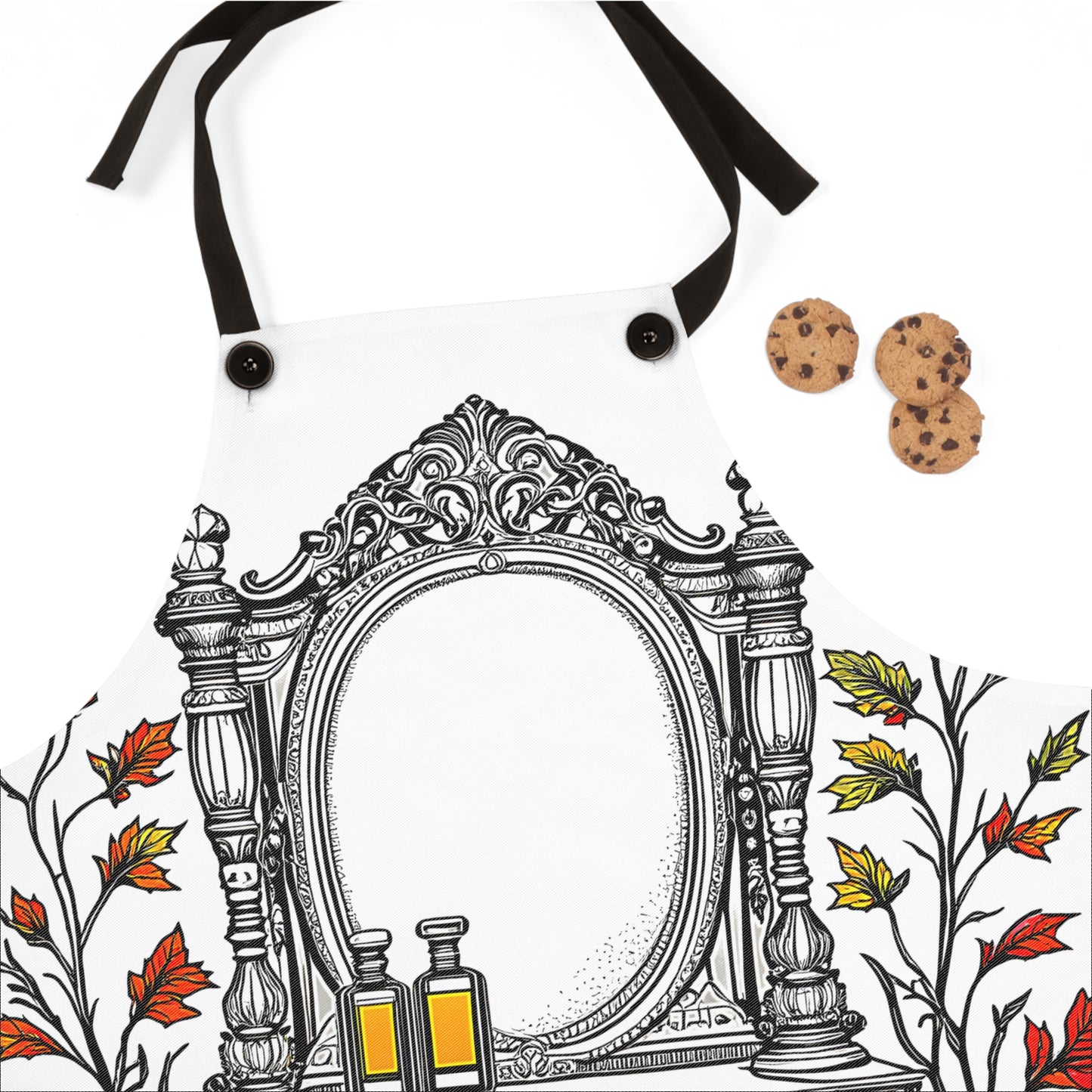 Apron Colorful Graphic Design - Pumpkins and Leaves