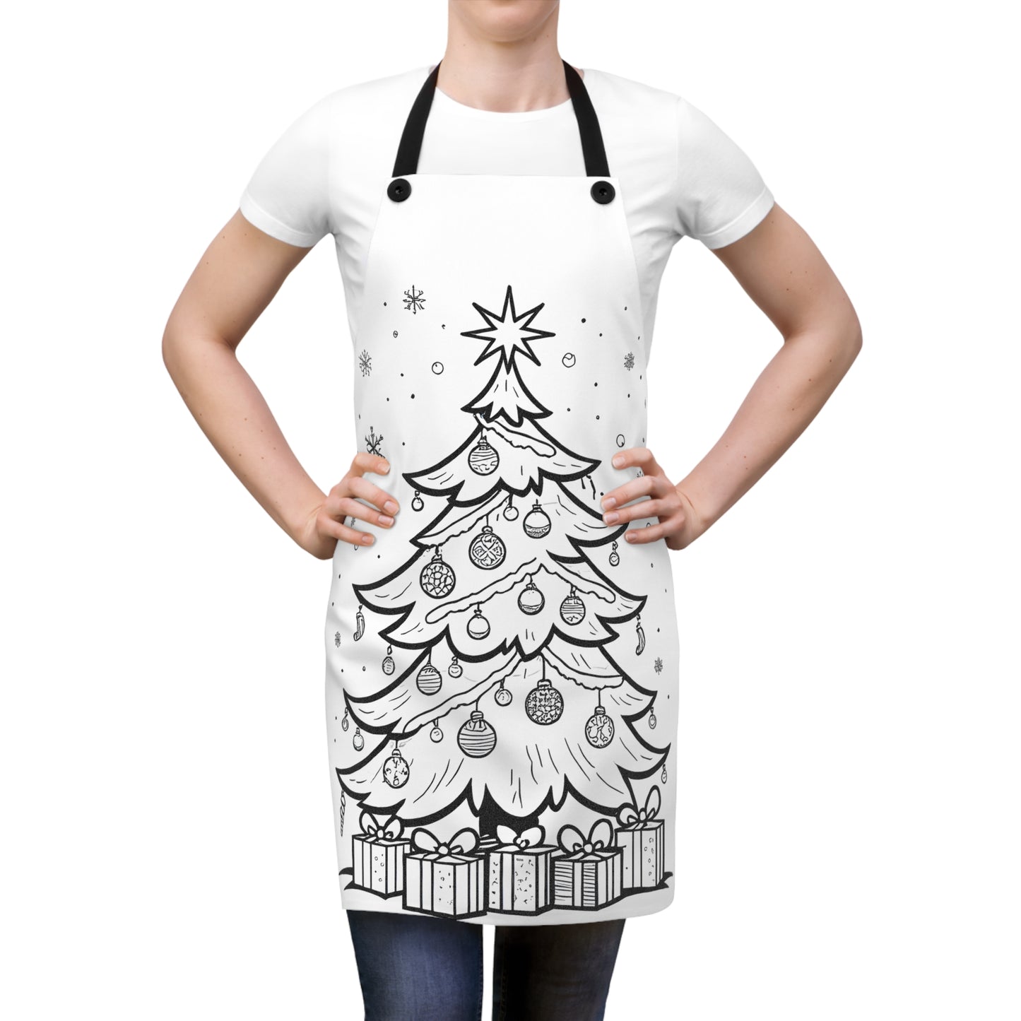 Apron Coloring Kit with 10 Fabric Markers - Christmas Tree