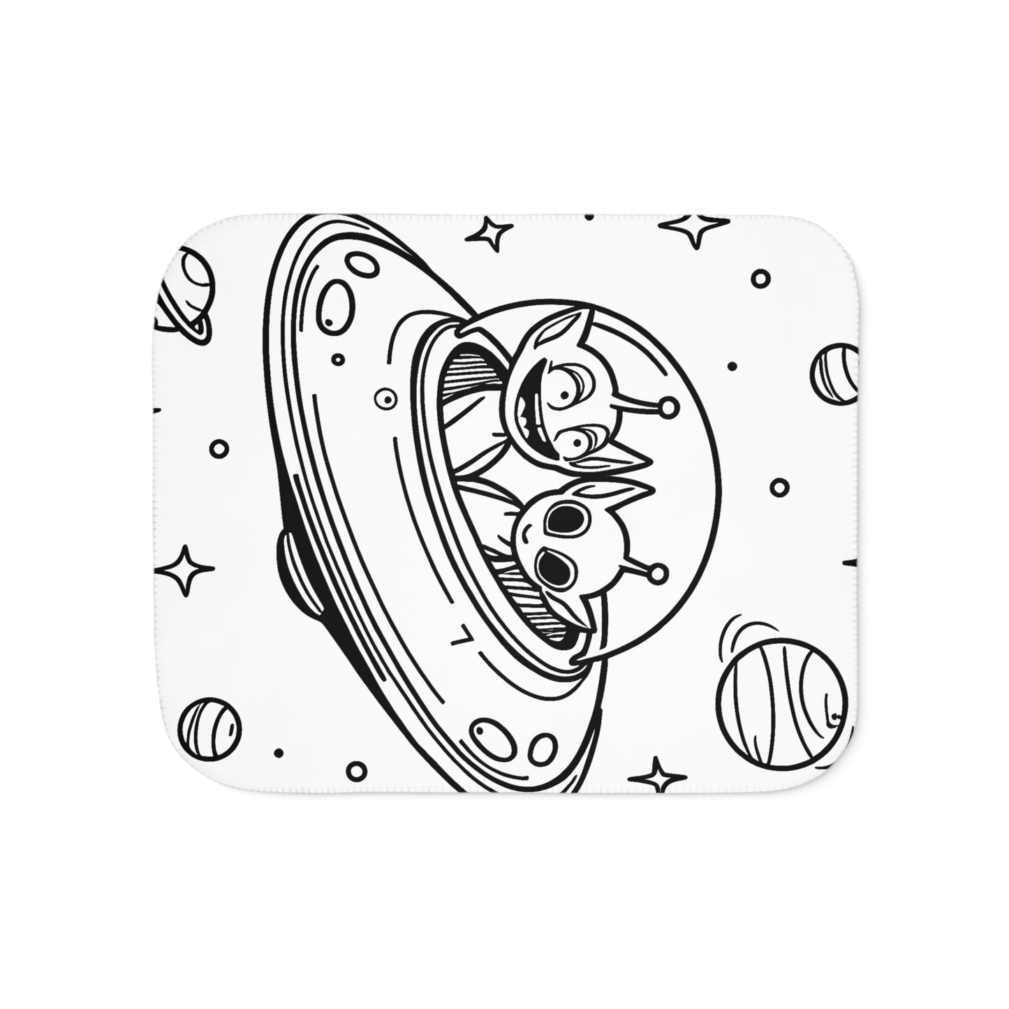 Blanket Coloring Kit with 10 Fabric Markers - Aliens in Spaceship