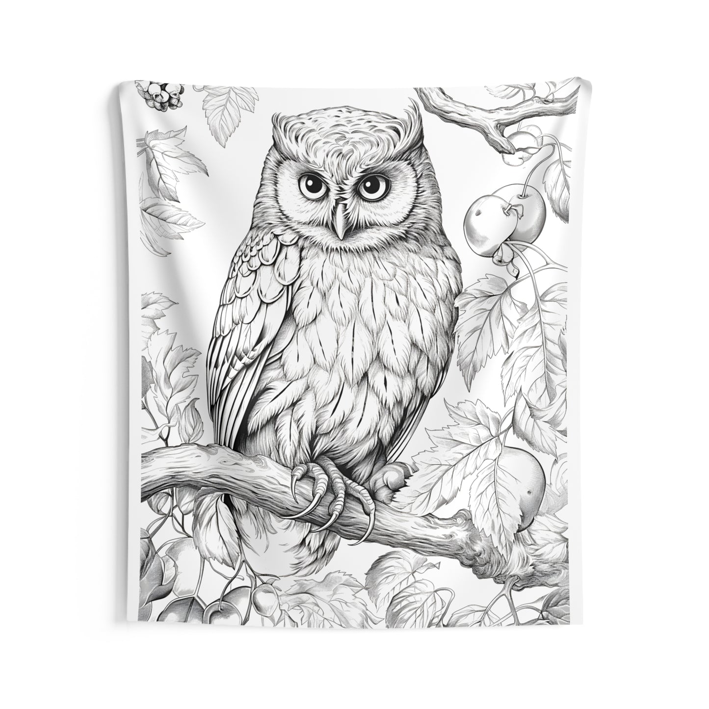 Indoor Wall Tapestries Coloring Kit with 10 Fabric Markers - Owl