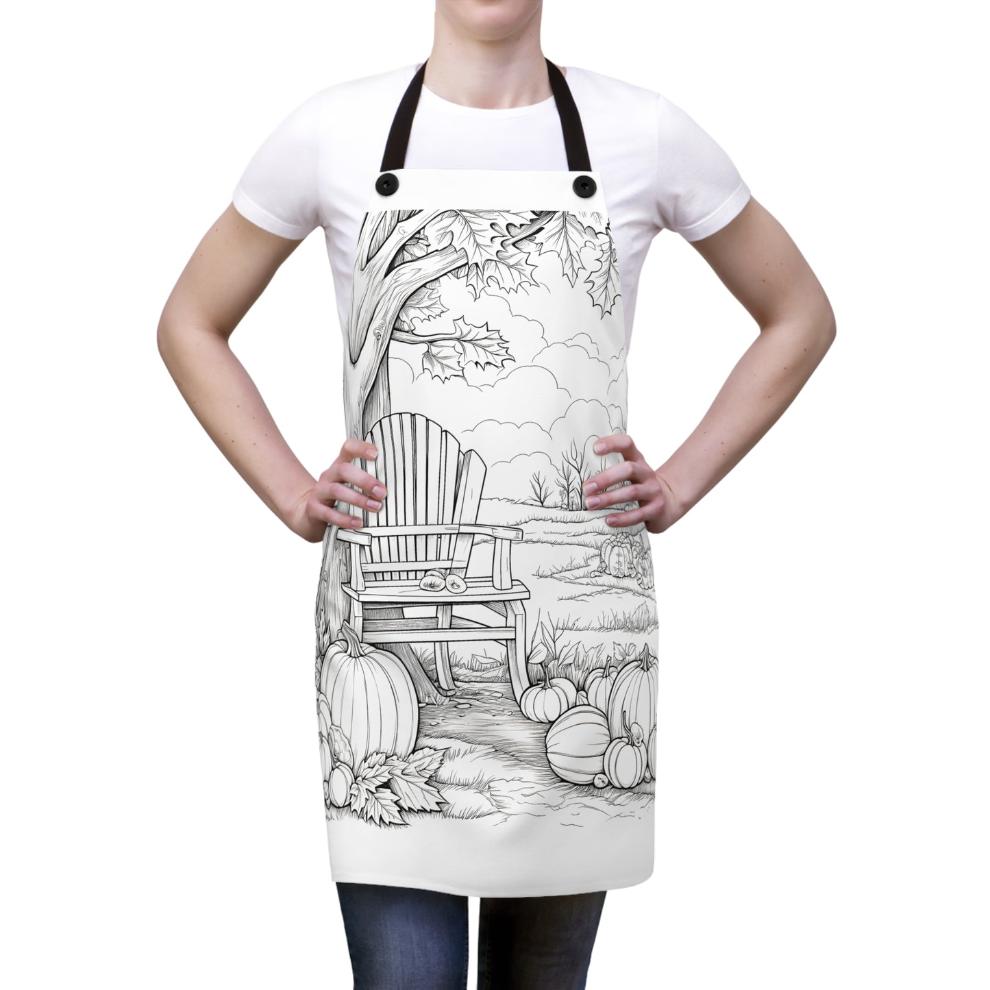 Apron Coloring Kit with 10 Fabric Markers - Pumpkins