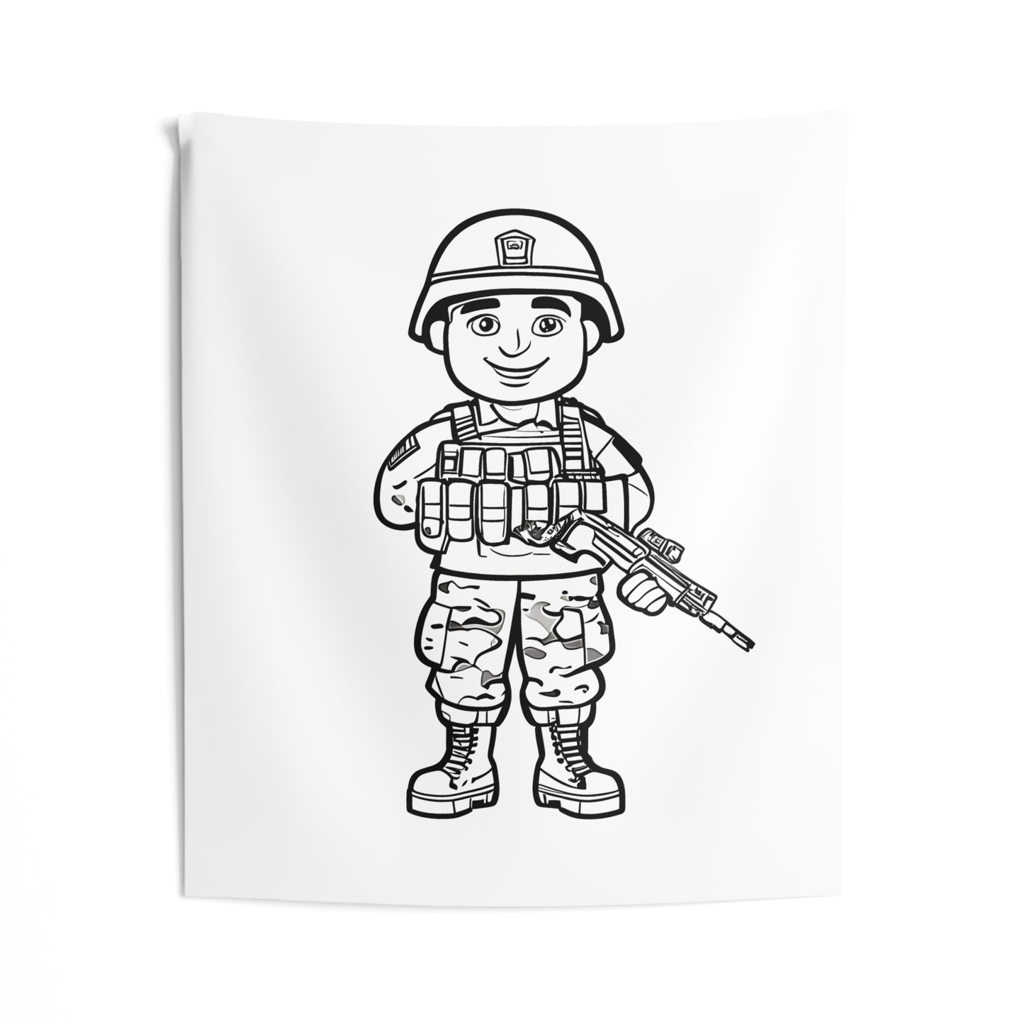 Indoor Wall Tapestries Coloring Kit with 10 Fabric Markers - Soldier