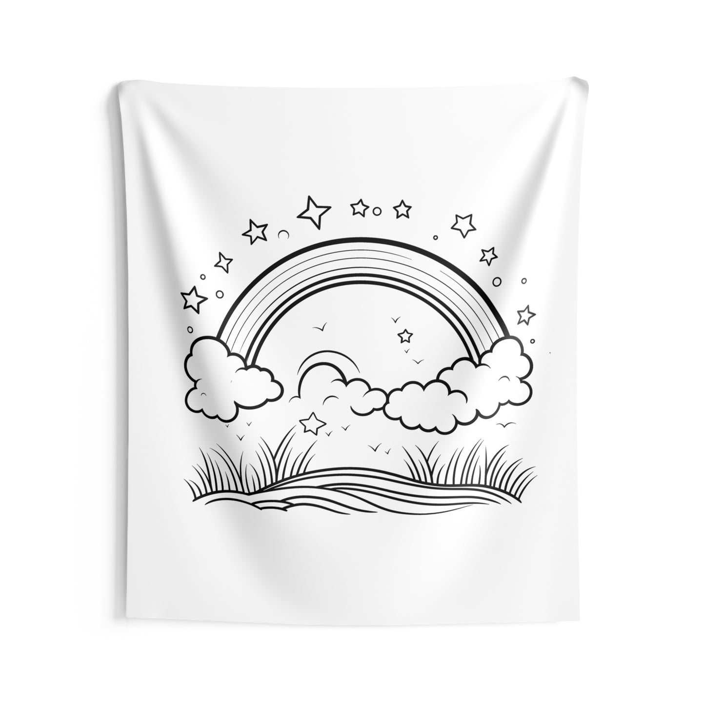 Indoor Wall Tapestries Coloring Kit with 10 Fabric Markers - Stars and Clouds