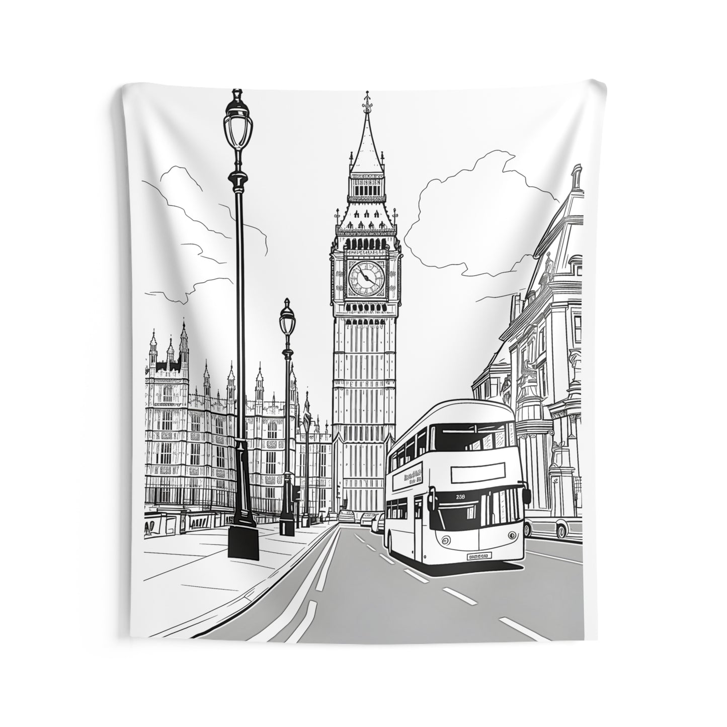 Indoor Wall Tapestries Coloring Kit with 10 Fabric Markers - Big Ben