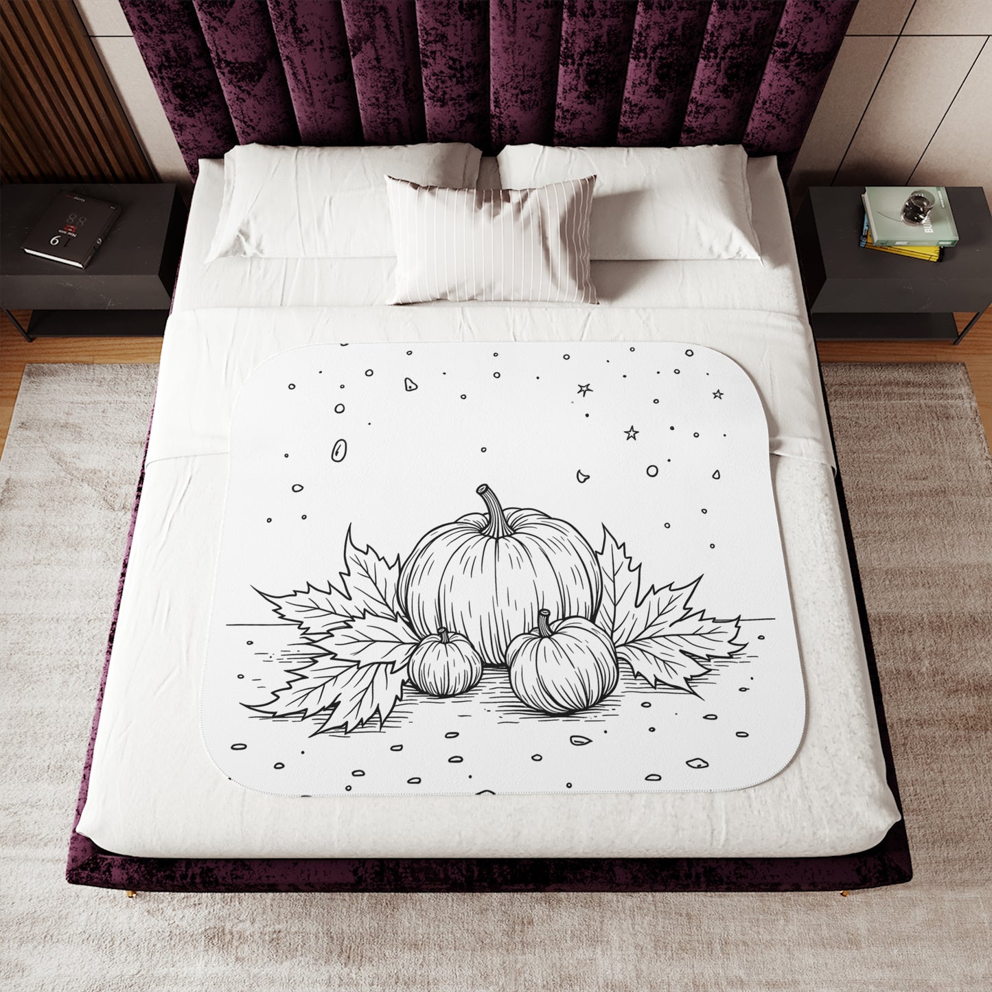 Blanket Coloring Kit with 10 Fabric Markers - Pumpkins