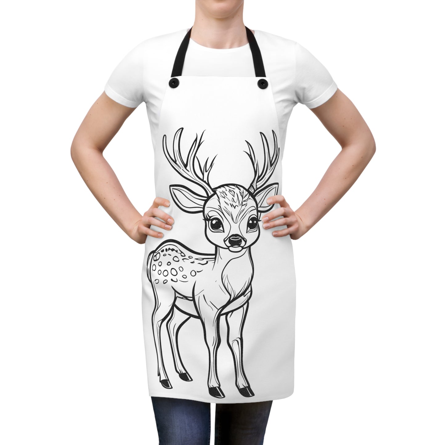 Apron Coloring Kit with 10 Fabric Markers - Deer