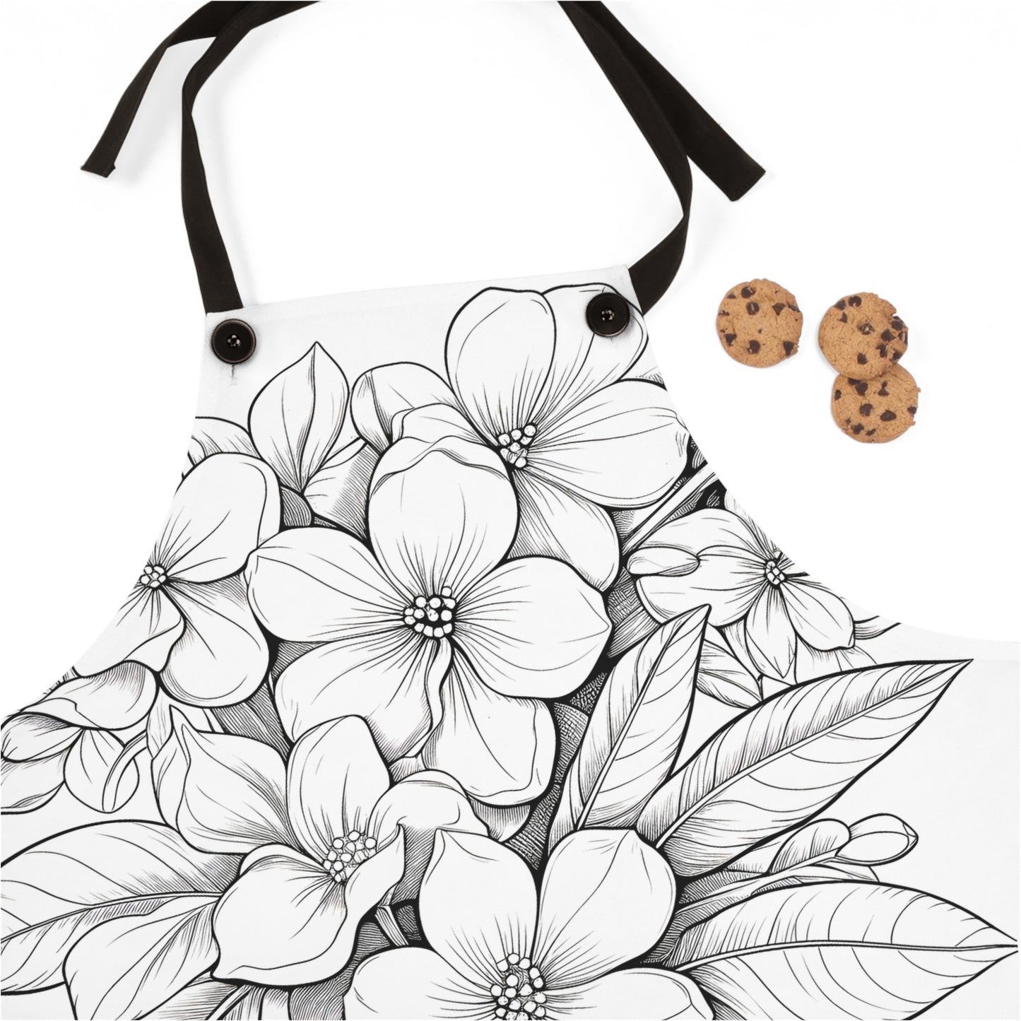 Apron Coloring Kit with 10 Fabric Markers - Floral Arrangement