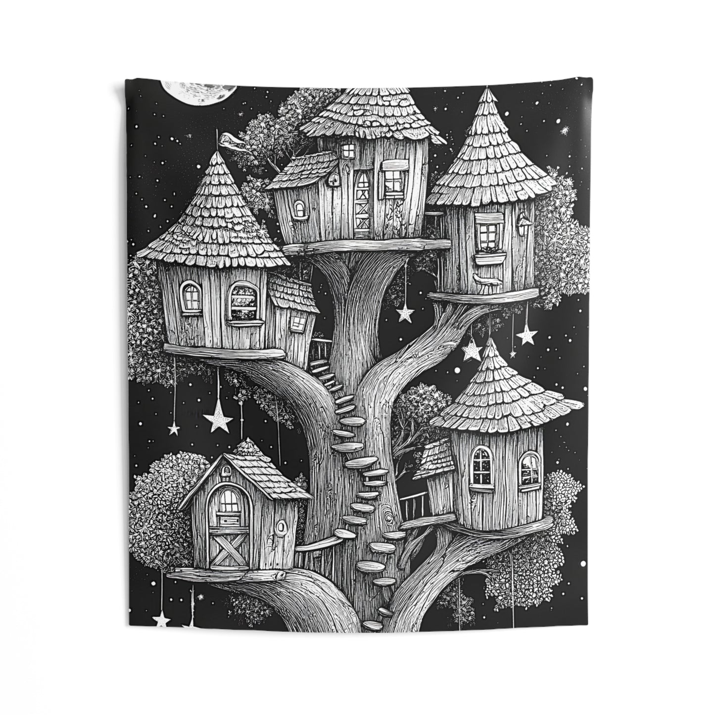 Indoor Wall Tapestries Coloring Kit with 10 Fabric Markers - Treehouse