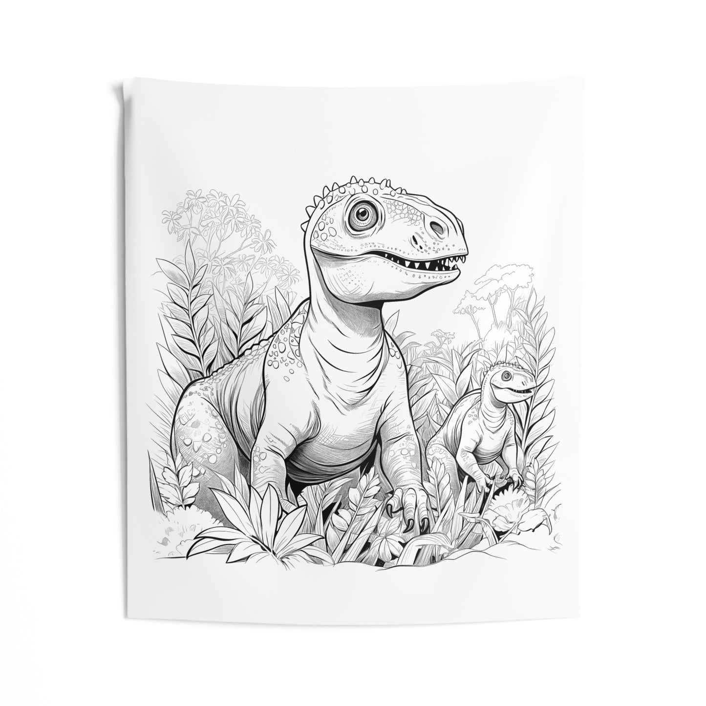 Indoor Wall Tapestries Coloring Kit with 10 Fabric Markers - Prehistoric Creatures