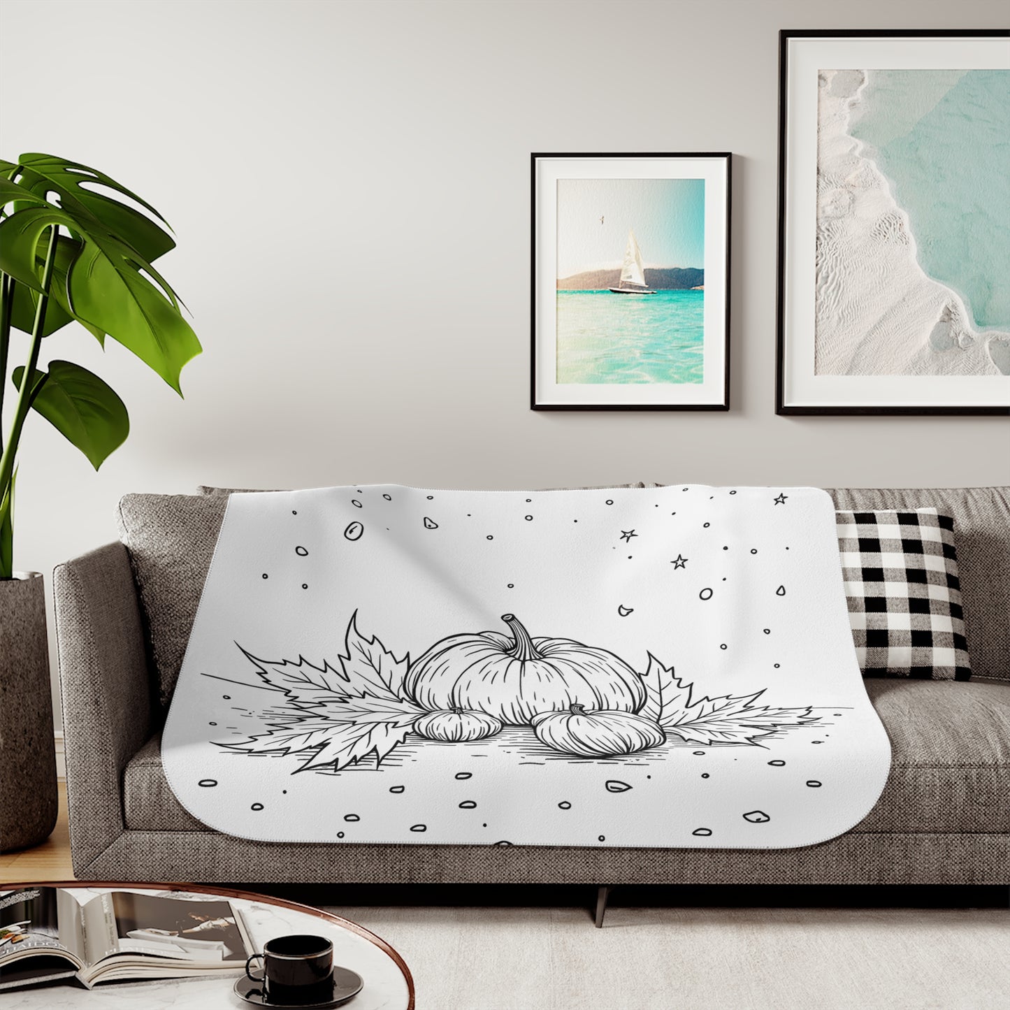 Blanket Coloring Kit with 10 Fabric Markers - Pumpkins