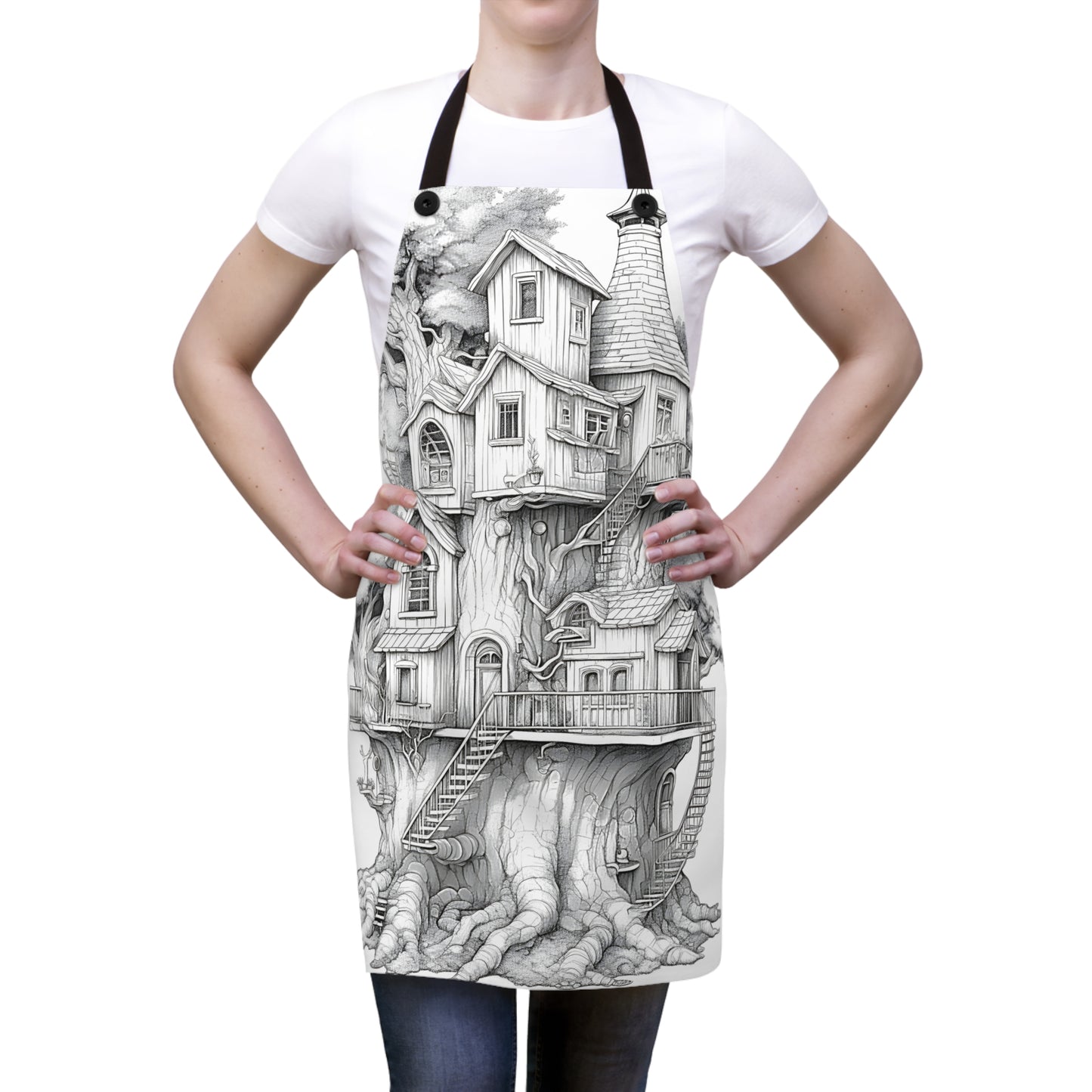 Apron Coloring Kit with 10 Fabric Markers - Fantasy Treehouse