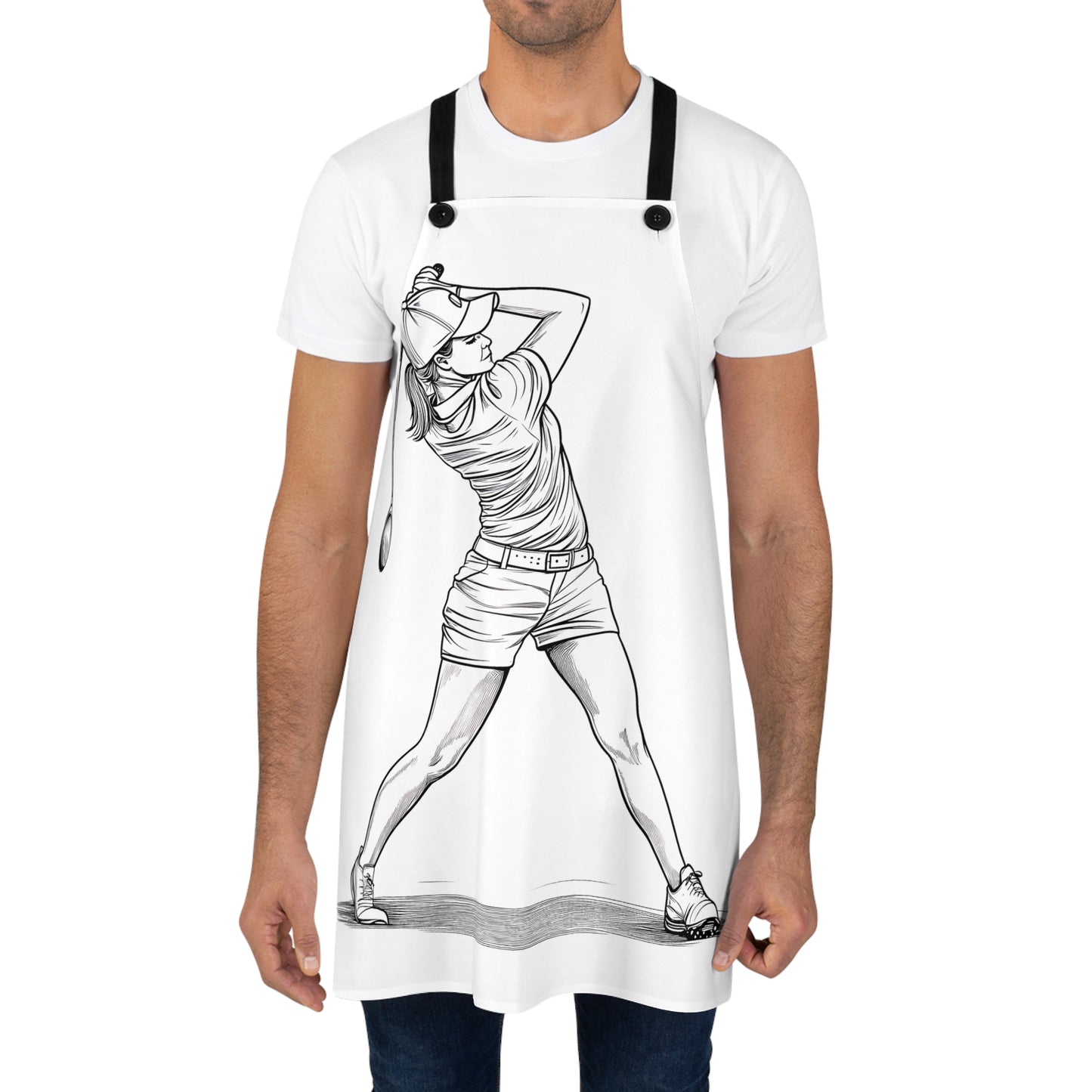 Apron Coloring Kit with 10 Fabric Markers - Female Golfer