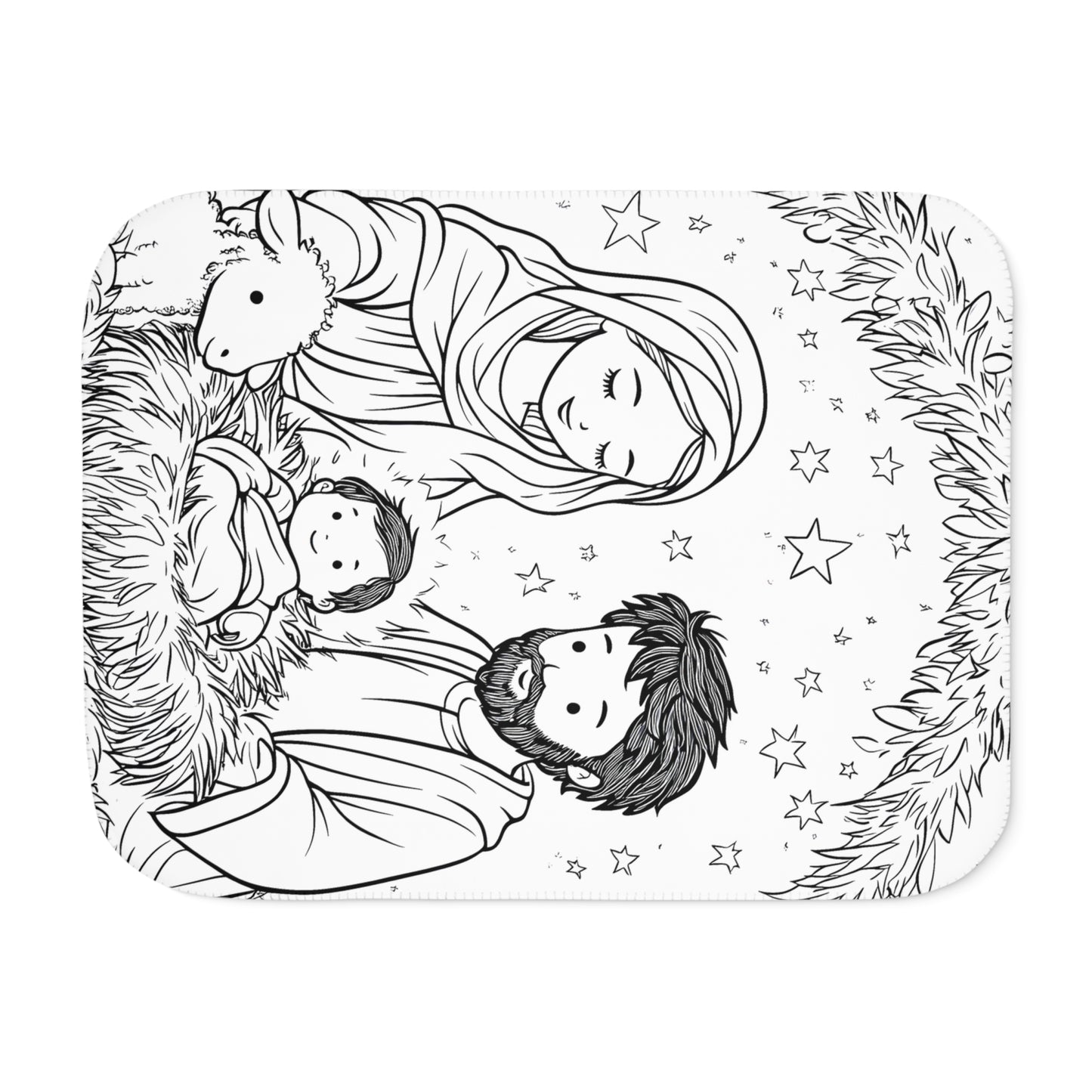 Blanket Coloring Kit with 10 Fabric Markers - Nativity Scene