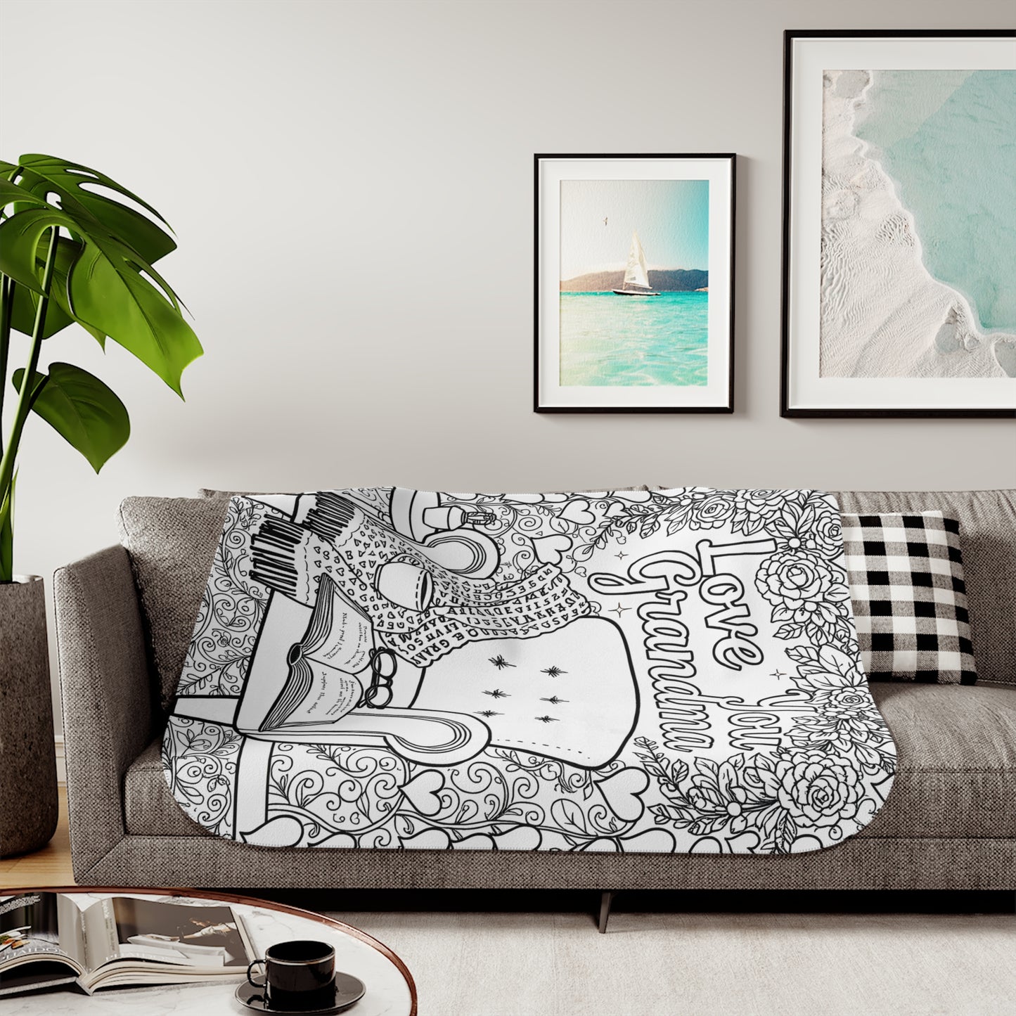 Blanket Coloring Kit with 10 Fabric Markers - Grandma