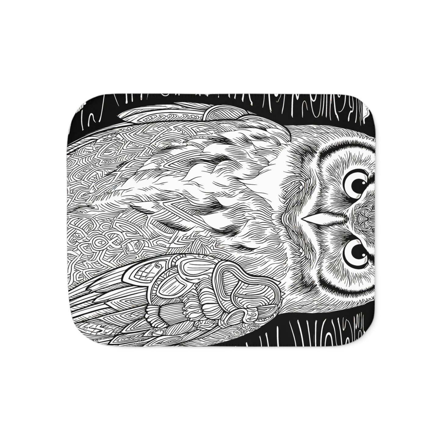 Blanket Coloring Kit with 10 Fabric Markers - Intricate Owl Design